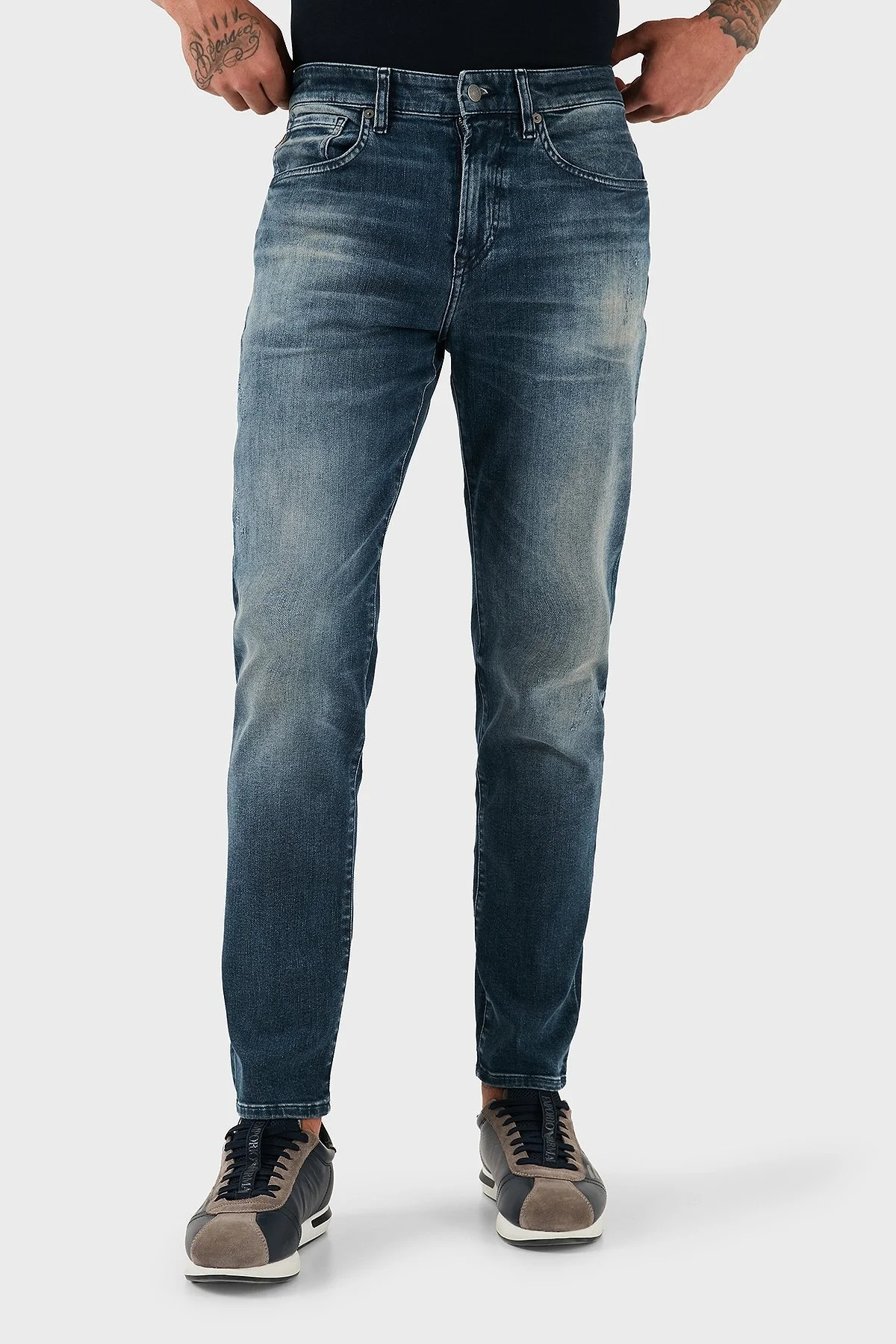 Boss Streç Pamuklu Regular Fit Normal Bel Düz Paça Jeans Erkek Kot Pantolon 50544609 413 LACİVERT - 1