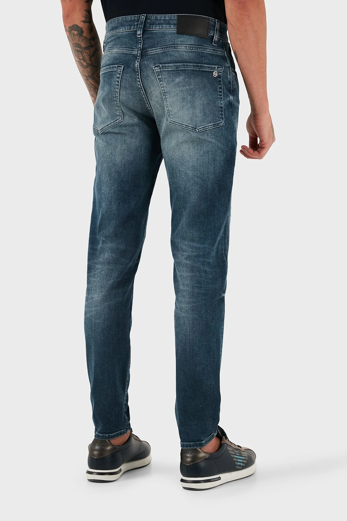 Boss Streç Pamuklu Regular Fit Normal Bel Düz Paça Jeans Erkek Kot Pantolon 50544609 413 LACİVERT - 3