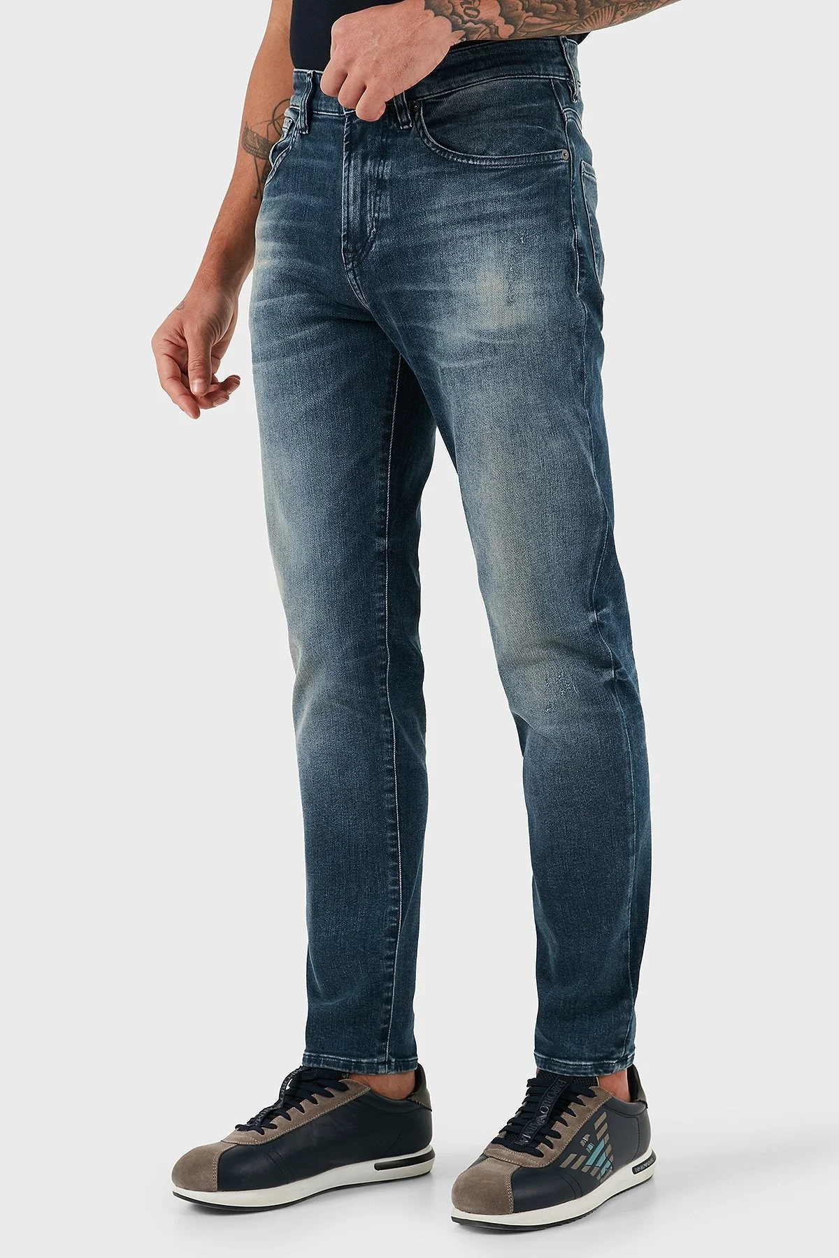 Boss Streç Pamuklu Regular Fit Normal Bel Düz Paça Jeans Erkek Kot Pantolon 50544609 413 LACİVERT - 4