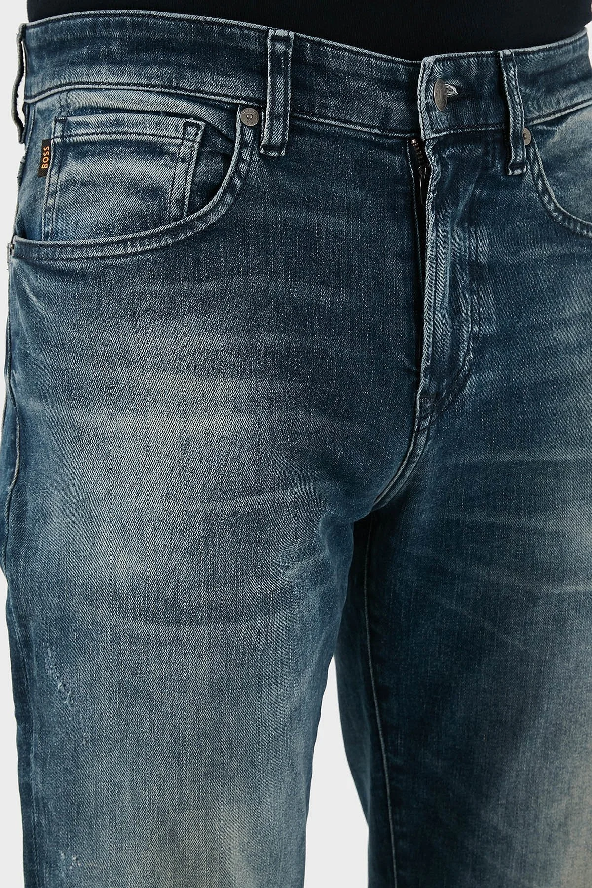 Boss Streç Pamuklu Regular Fit Normal Bel Düz Paça Jeans Erkek Kot Pantolon 50544609 413 LACİVERT - 6