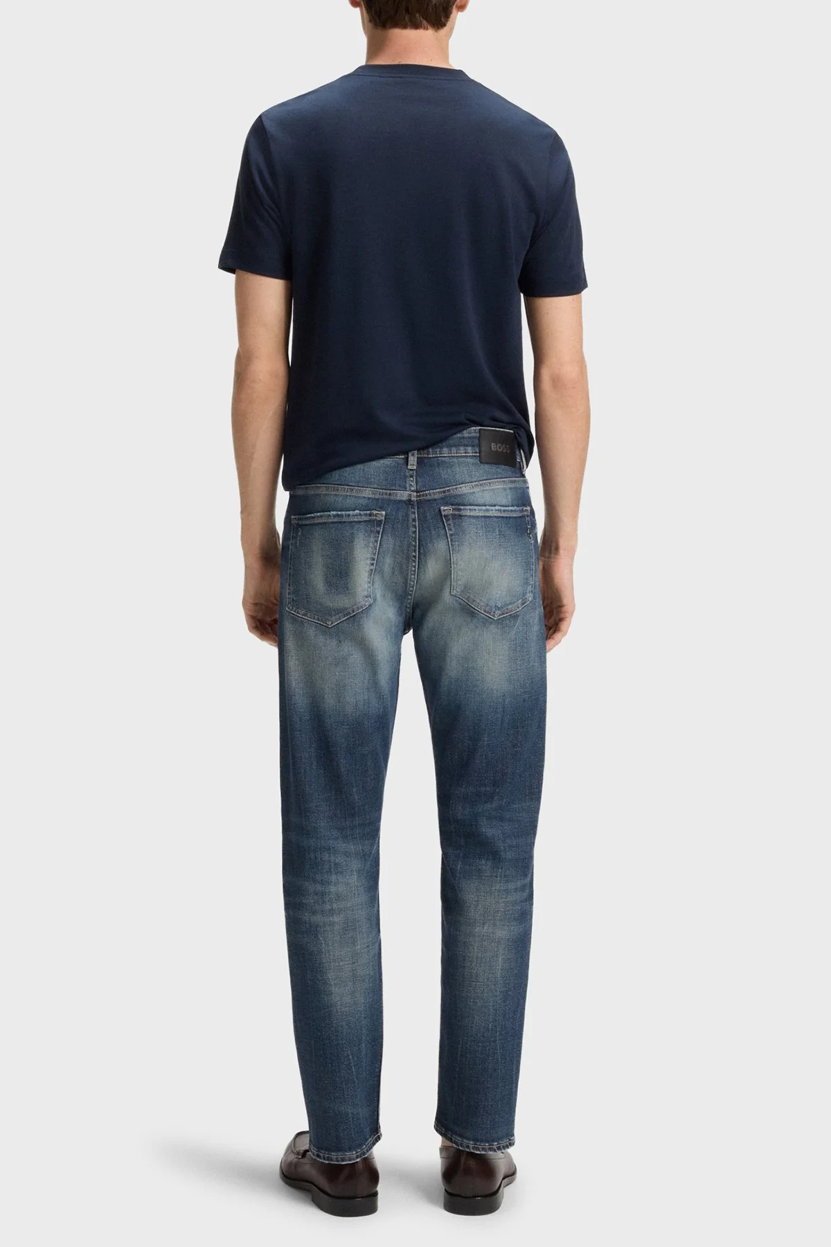 Boss Streç Pamuklu Regular Fit Normal Bel Düz Paça Jeans Erkek Kot Pantolon 50546630 421 LACİVERT - 3