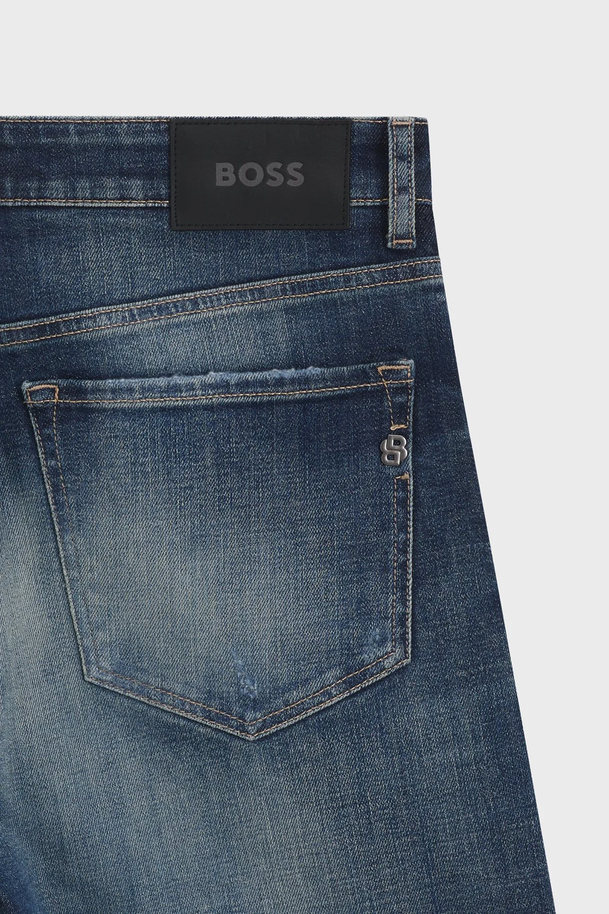 Boss Streç Pamuklu Regular Fit Normal Bel Düz Paça Jeans Erkek Kot Pantolon 50546630 421 LACİVERT - 6