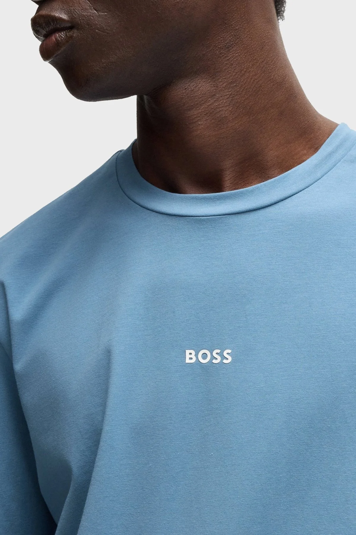 Boss Streç Pamuklu Relaxed Fit Bisiklet Yaka Erkek T Shirt 50473278 462 MAVİ - 9