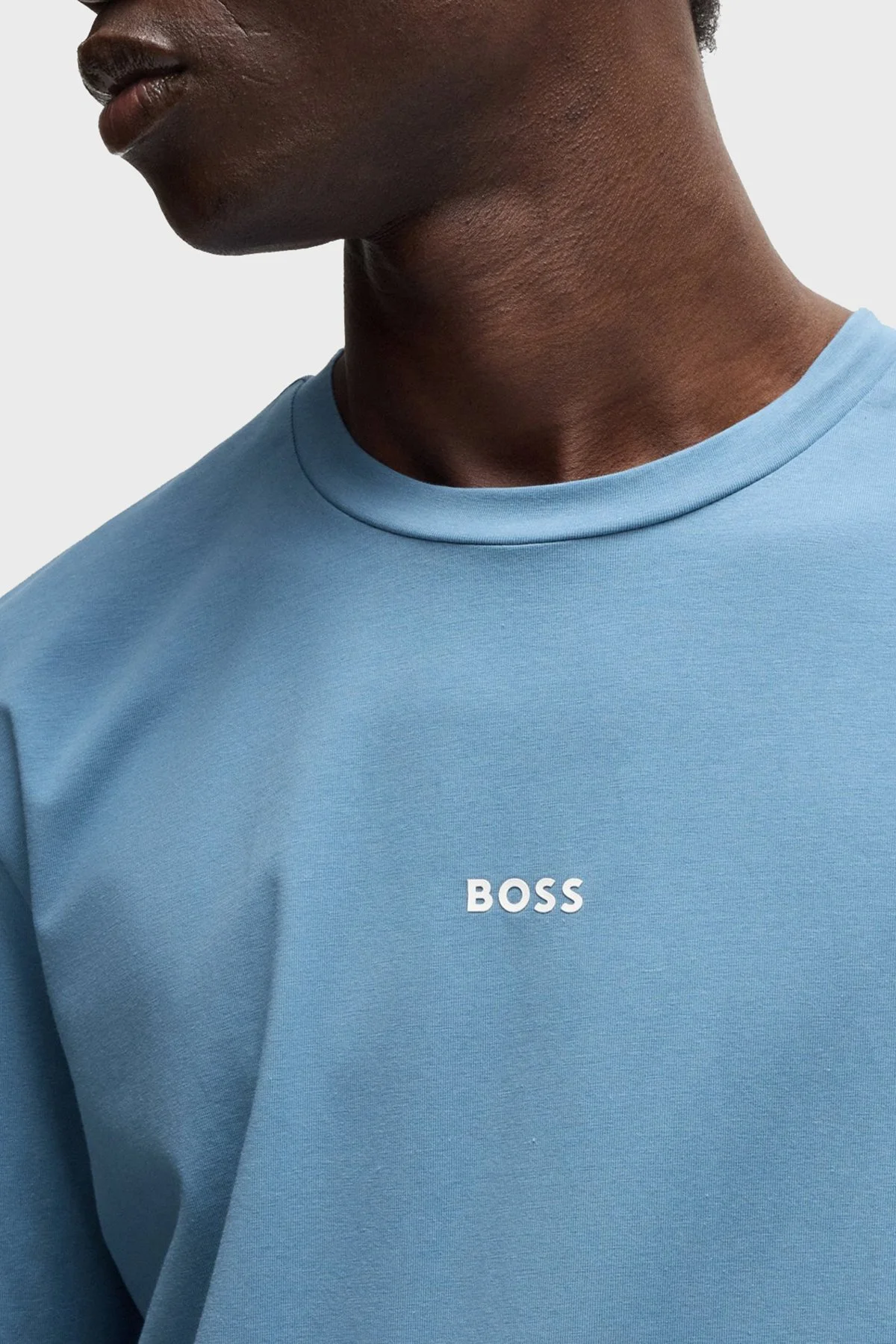 Boss Streç Pamuklu Relaxed Fit Bisiklet Yaka Erkek T Shirt 50473278 462 MAVİ - 4