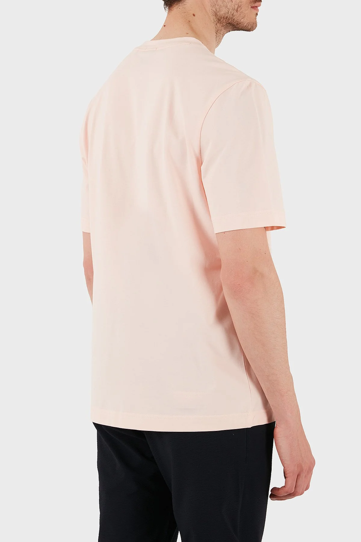 Boss Streç Pamuklu Relaxed Fit Bisiklet Yaka Erkek T Shirt 50473278 694 AÇIK PEMBE - 2