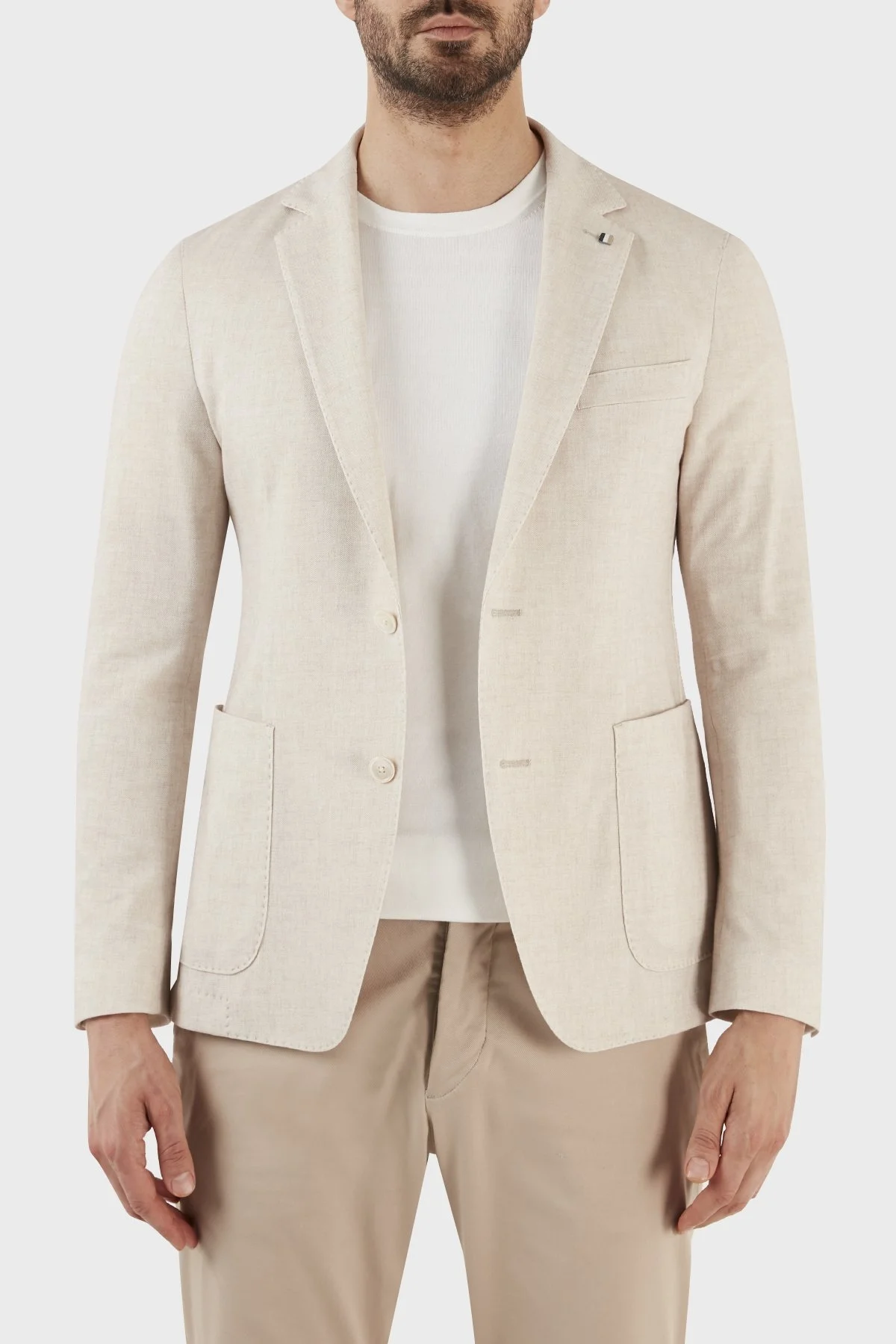 Boss Streç Pamuklu Slim Fit Çift Yırtmaçlı Blazer Erkek Ceket 50491667 271 BEJ - 1
