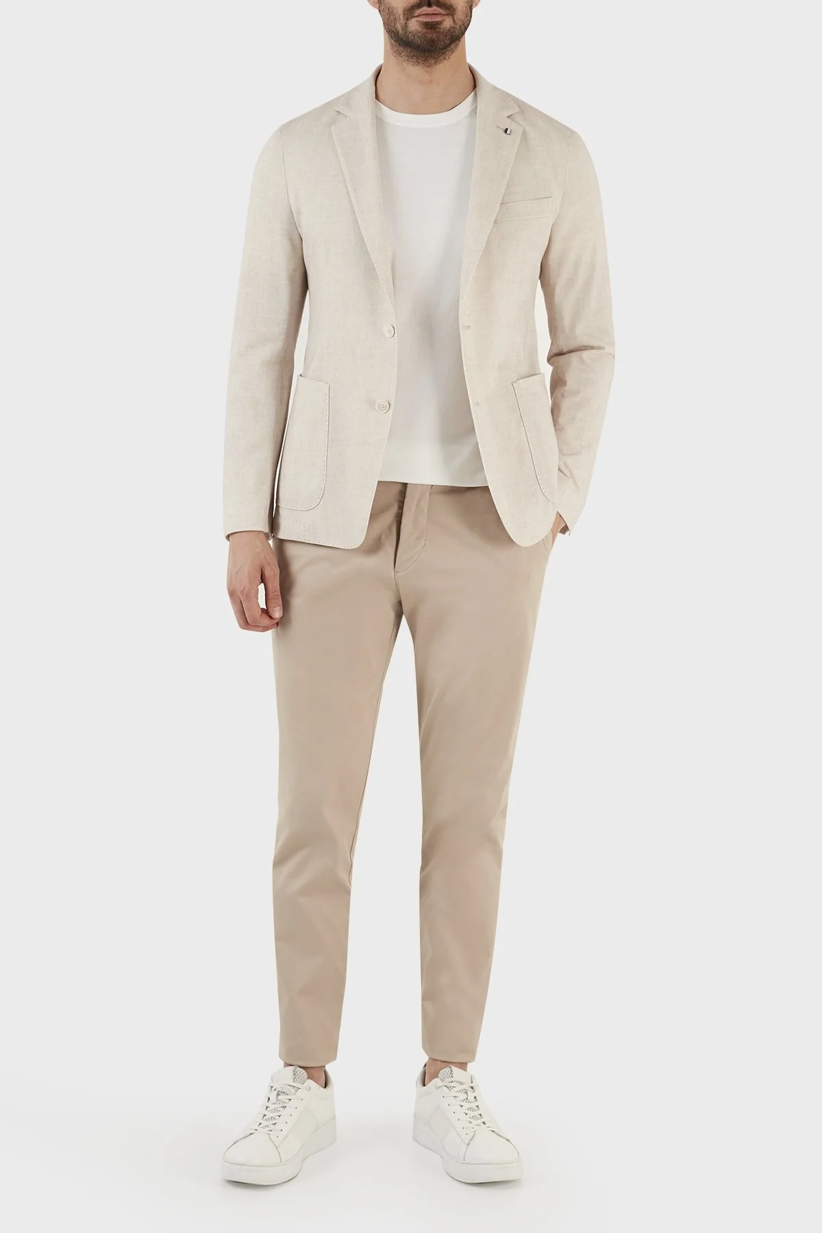 Boss Streç Pamuklu Slim Fit Çift Yırtmaçlı Blazer Erkek Ceket 50491667 271 BEJ - 4