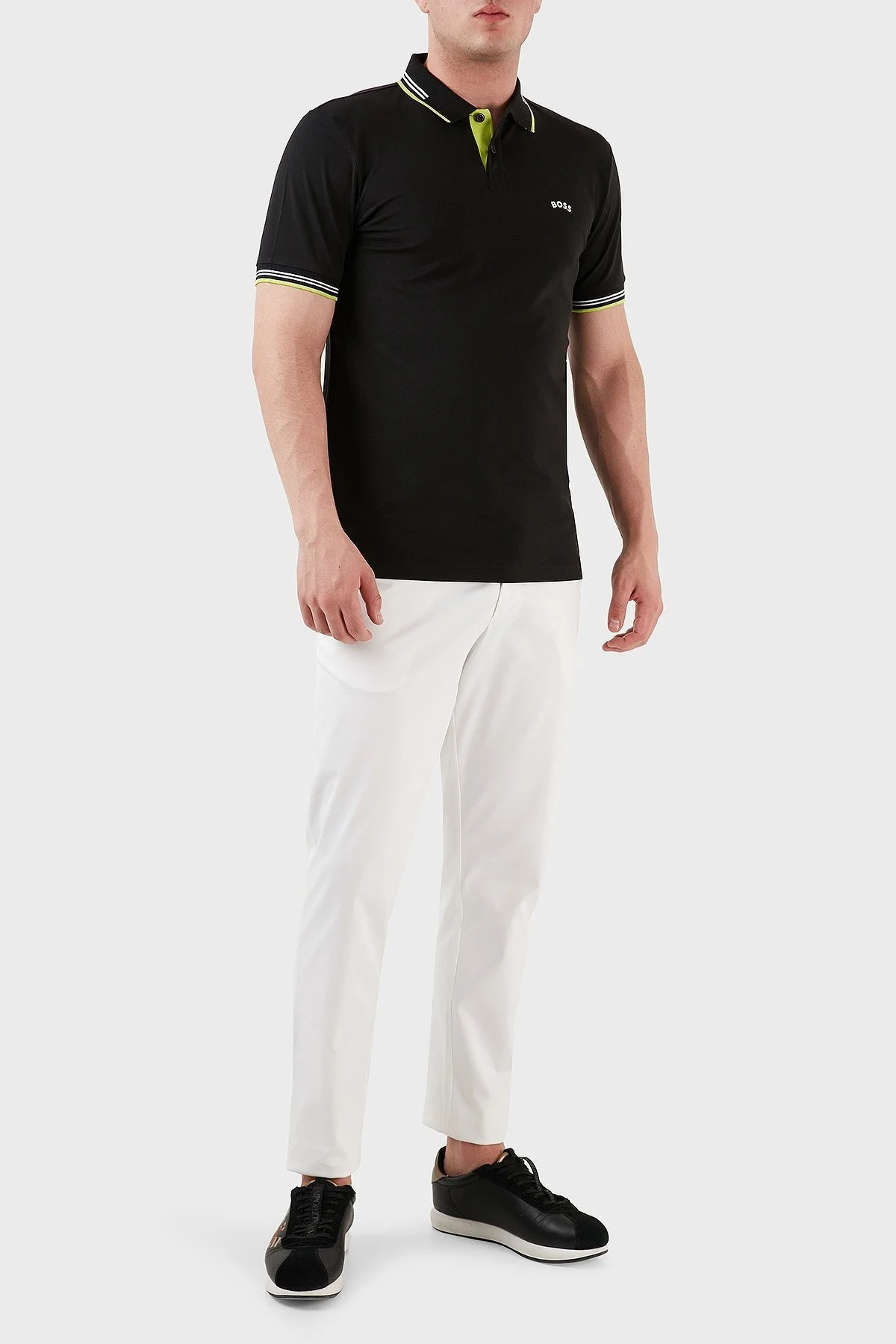 Boss Streç Pamuklu Slim Fit Düğmeli Erkek Polo T Shirt 50469245 006 SİYAH - 3