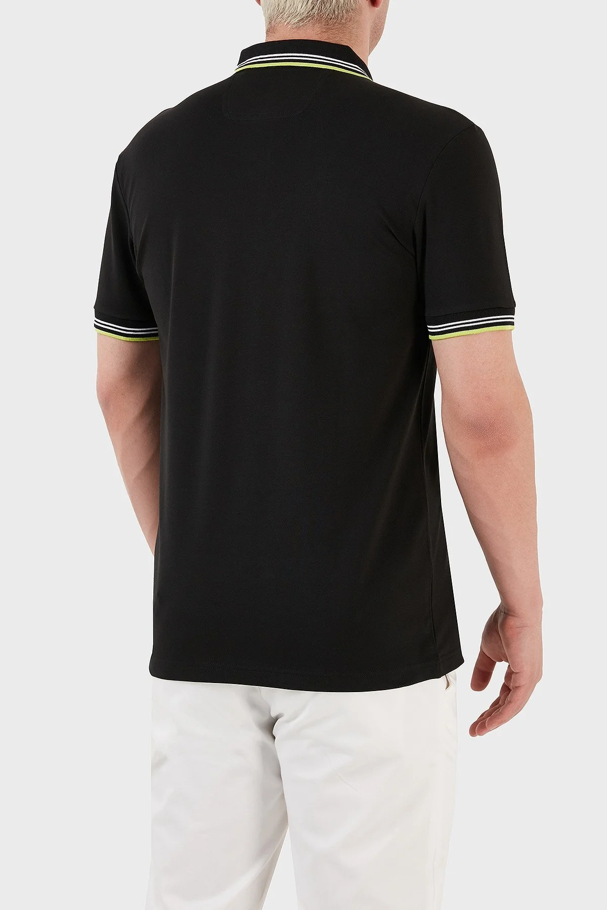 Boss Streç Pamuklu Slim Fit Düğmeli Erkek Polo T Shirt 50469245 006 SİYAH - 5