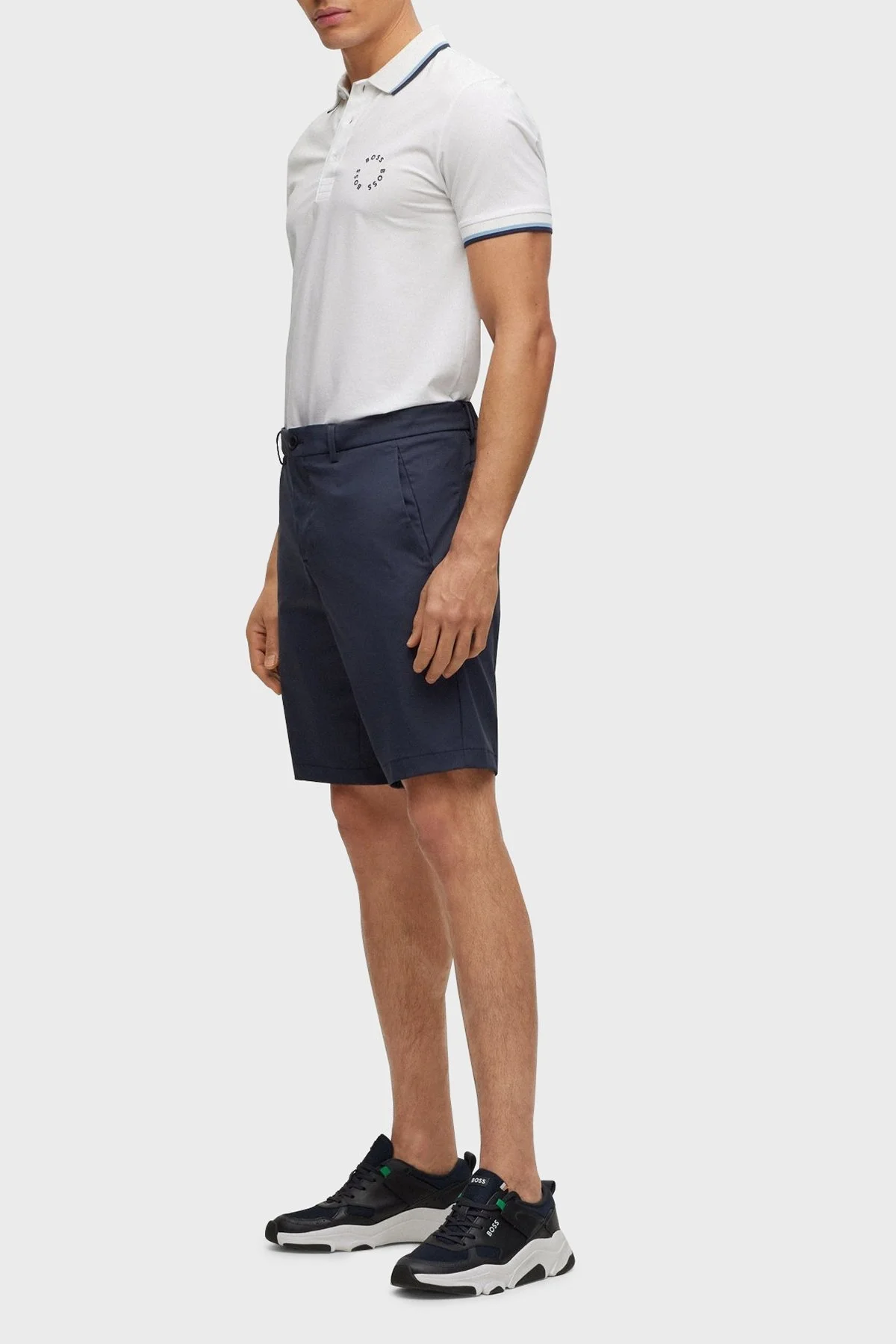 Boss Streç Pamuklu Slim Fit Düğmeli Erkek Polo T Shirt 50488777 100 BEYAZ - 2