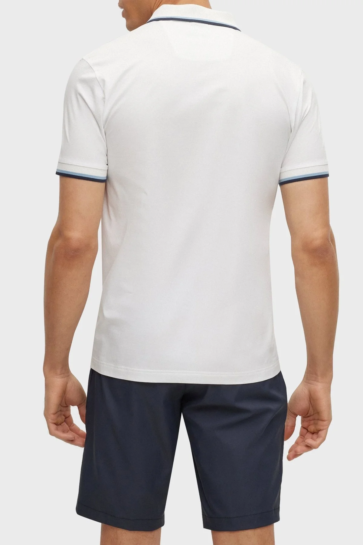 Boss Streç Pamuklu Slim Fit Düğmeli Erkek Polo T Shirt 50488777 100 BEYAZ - 3