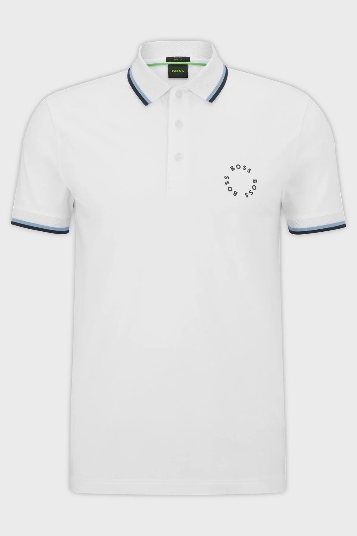 Boss Streç Pamuklu Slim Fit Düğmeli Erkek Polo T Shirt 50488777 100 BEYAZ - 5