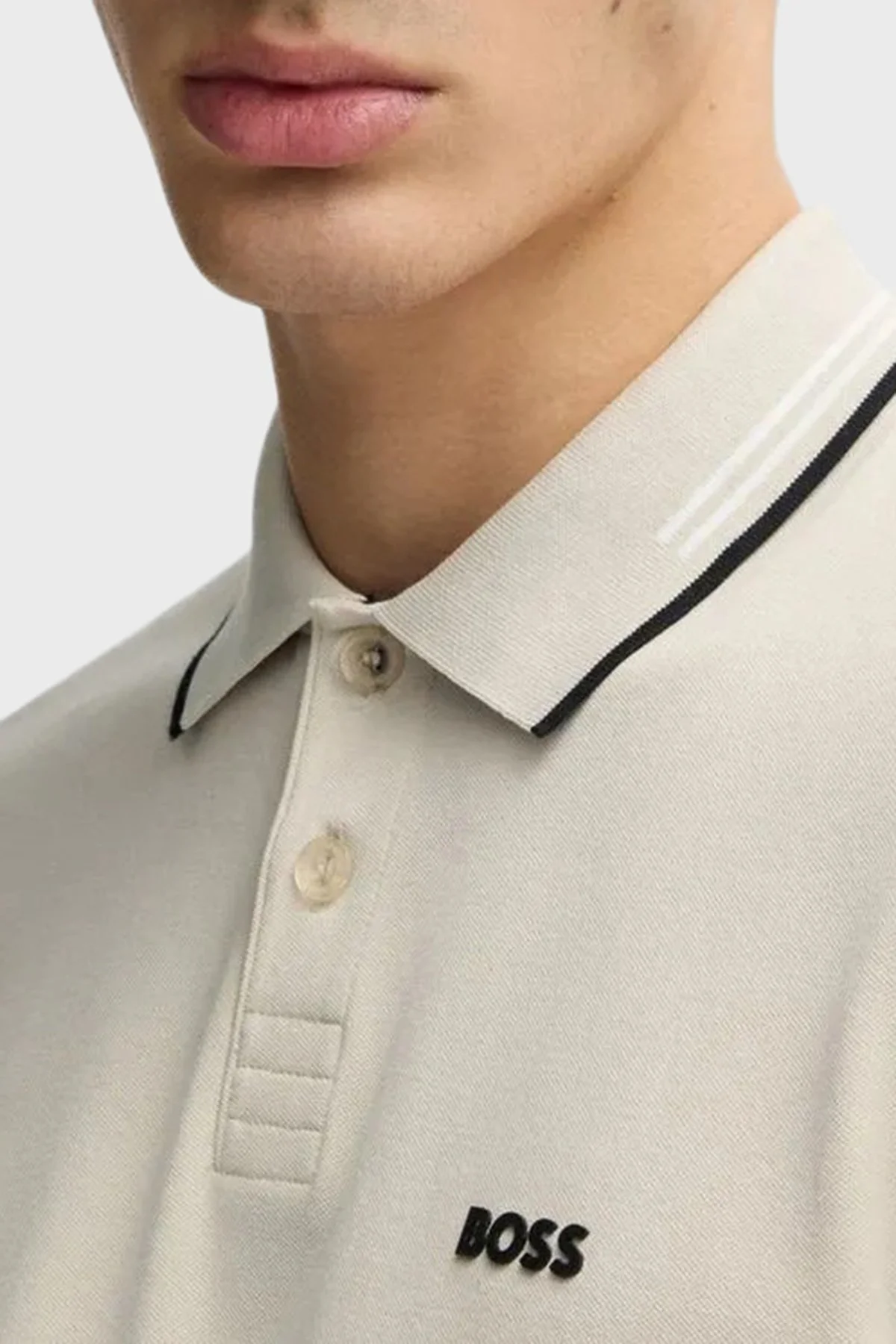 Boss Streç Pamuklu Slim Fit Düğmeli Erkek Polo Yaka T Shirt 50506193 284 BEJ - 9