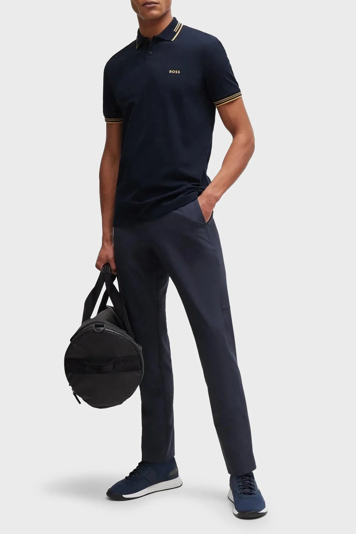 Boss Streç Pamuklu Slim Fit Düğmeli Erkek Polo Yaka T Shirt 50506193 401 LACİVERT - 12