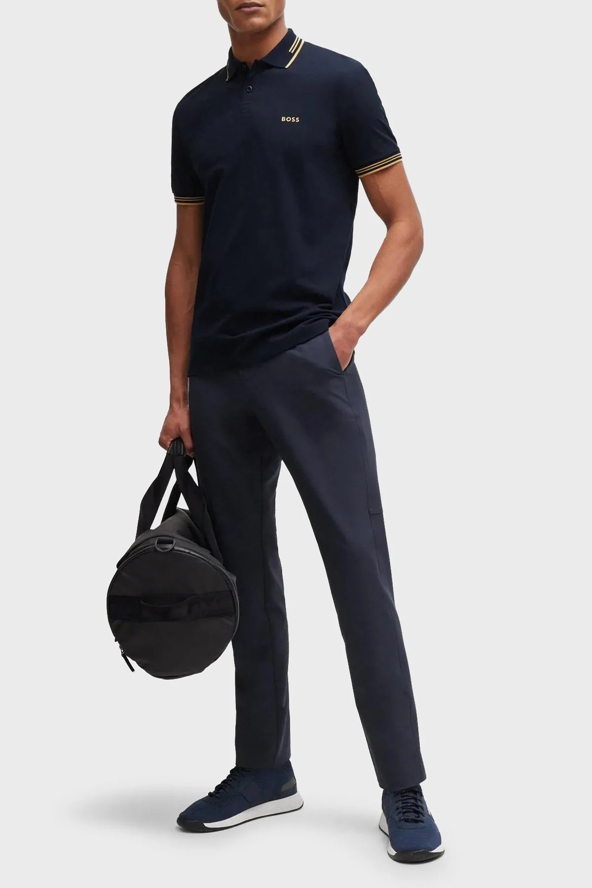 Boss Streç Pamuklu Slim Fit Düğmeli Erkek Polo Yaka T Shirt 50506193 401 LACİVERT - 2