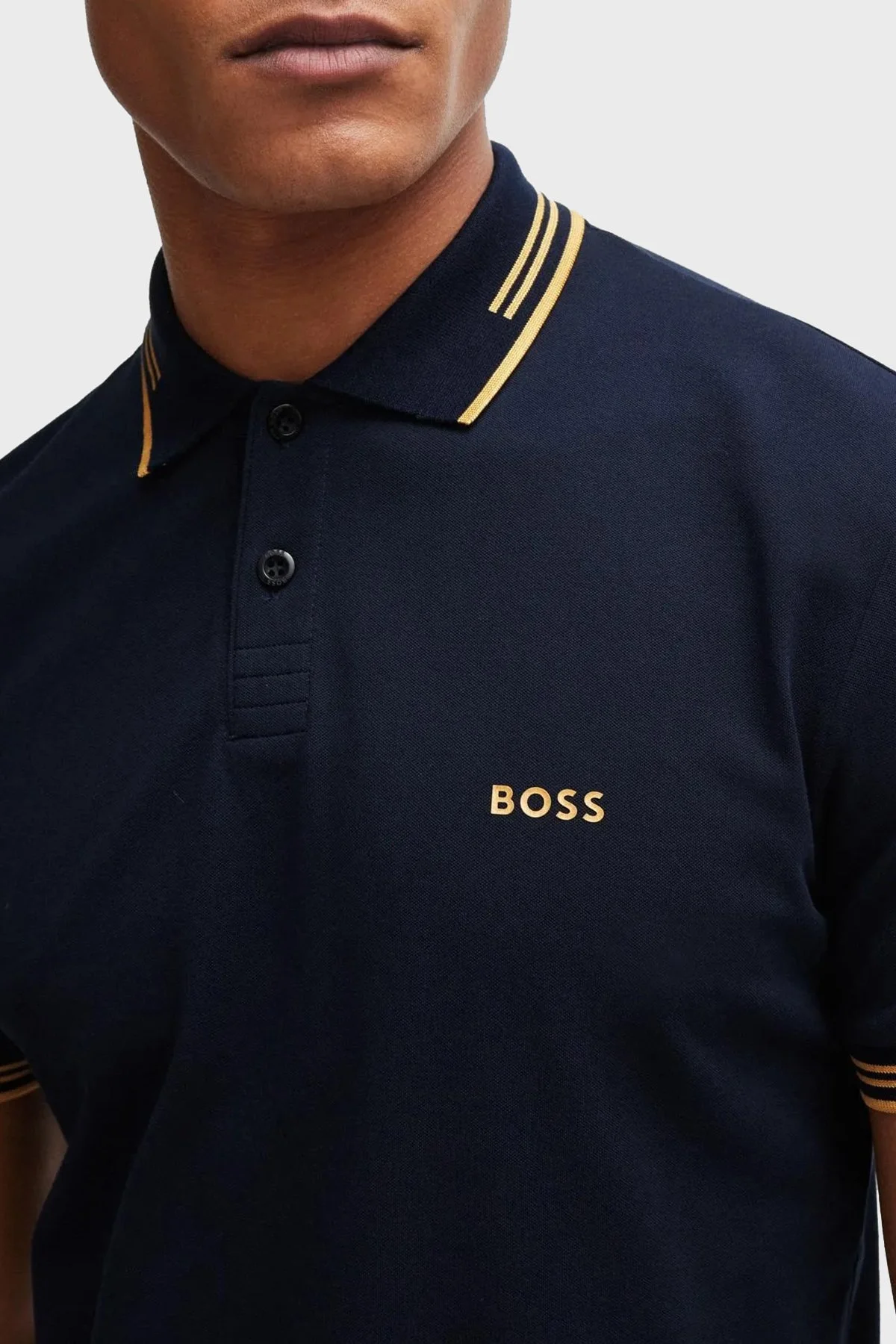 Boss Streç Pamuklu Slim Fit Düğmeli Erkek Polo Yaka T Shirt 50506193 401 LACİVERT - 4