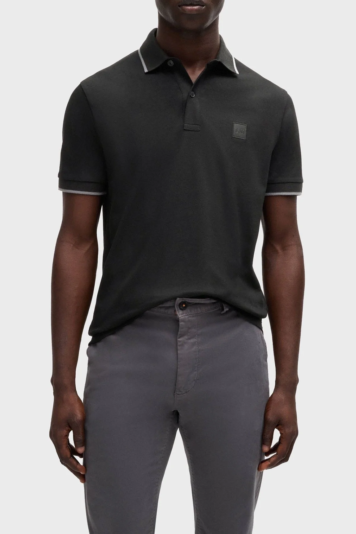 Boss Streç Pamuklu Slim Fit Düğmeli Erkek Polo Yaka T Shirt 50507699 001 SİYAH - 1