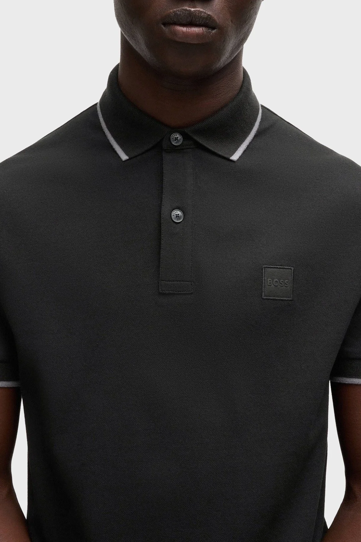 Boss Streç Pamuklu Slim Fit Düğmeli Erkek Polo Yaka T Shirt 50507699 001 SİYAH - 4
