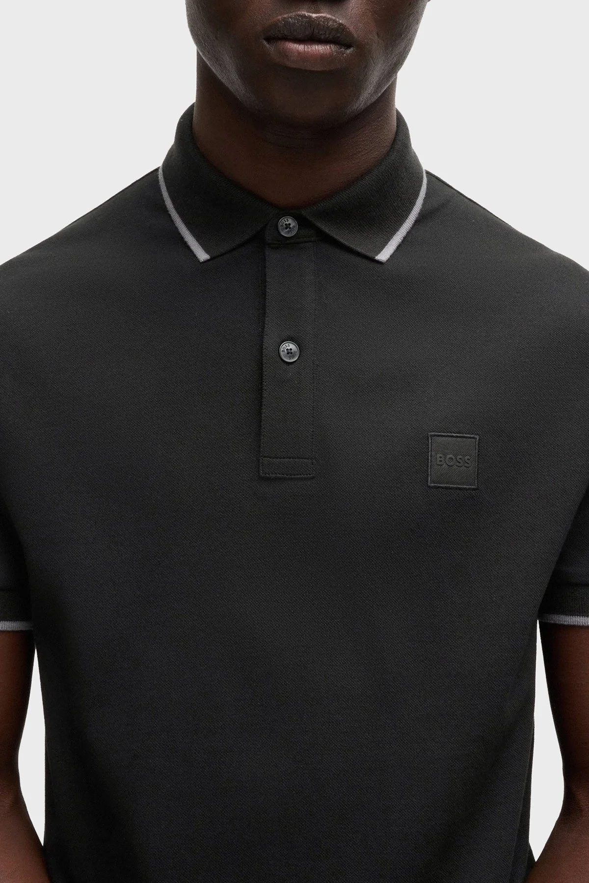 Boss Streç Pamuklu Slim Fit Düğmeli Erkek Polo Yaka T Shirt 50507699 001 SİYAH - 4