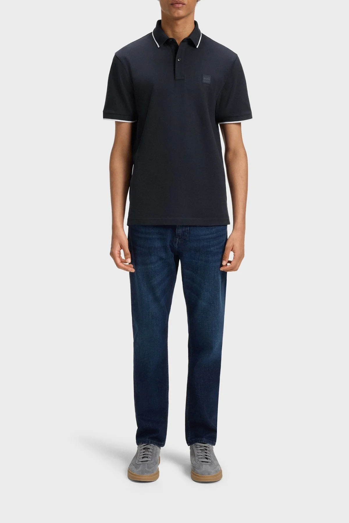 Boss Streç Pamuklu Slim Fit Düğmeli Erkek Polo Yaka T Shirt 50507699 404 LACİVERT - 7