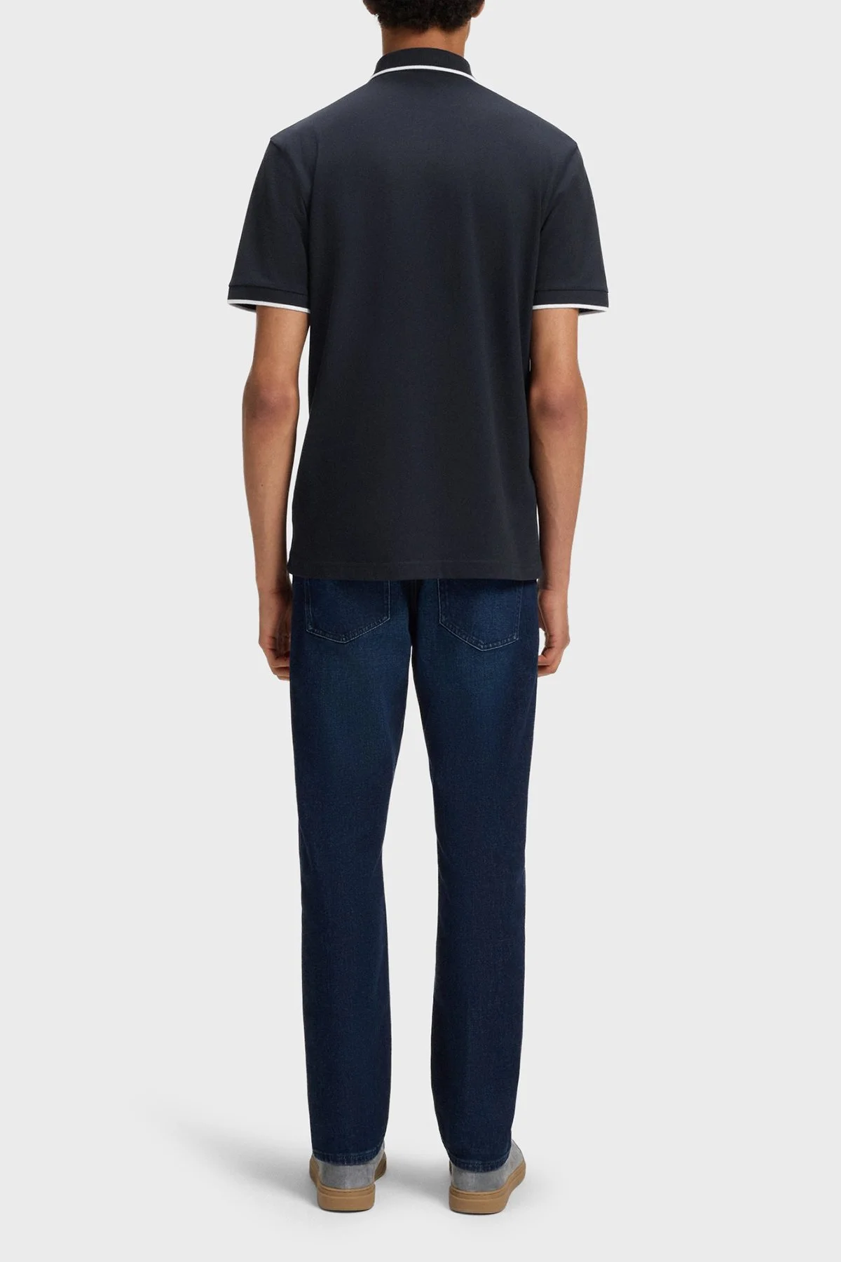 Boss Streç Pamuklu Slim Fit Düğmeli Erkek Polo Yaka T Shirt 50507699 404 LACİVERT - 3