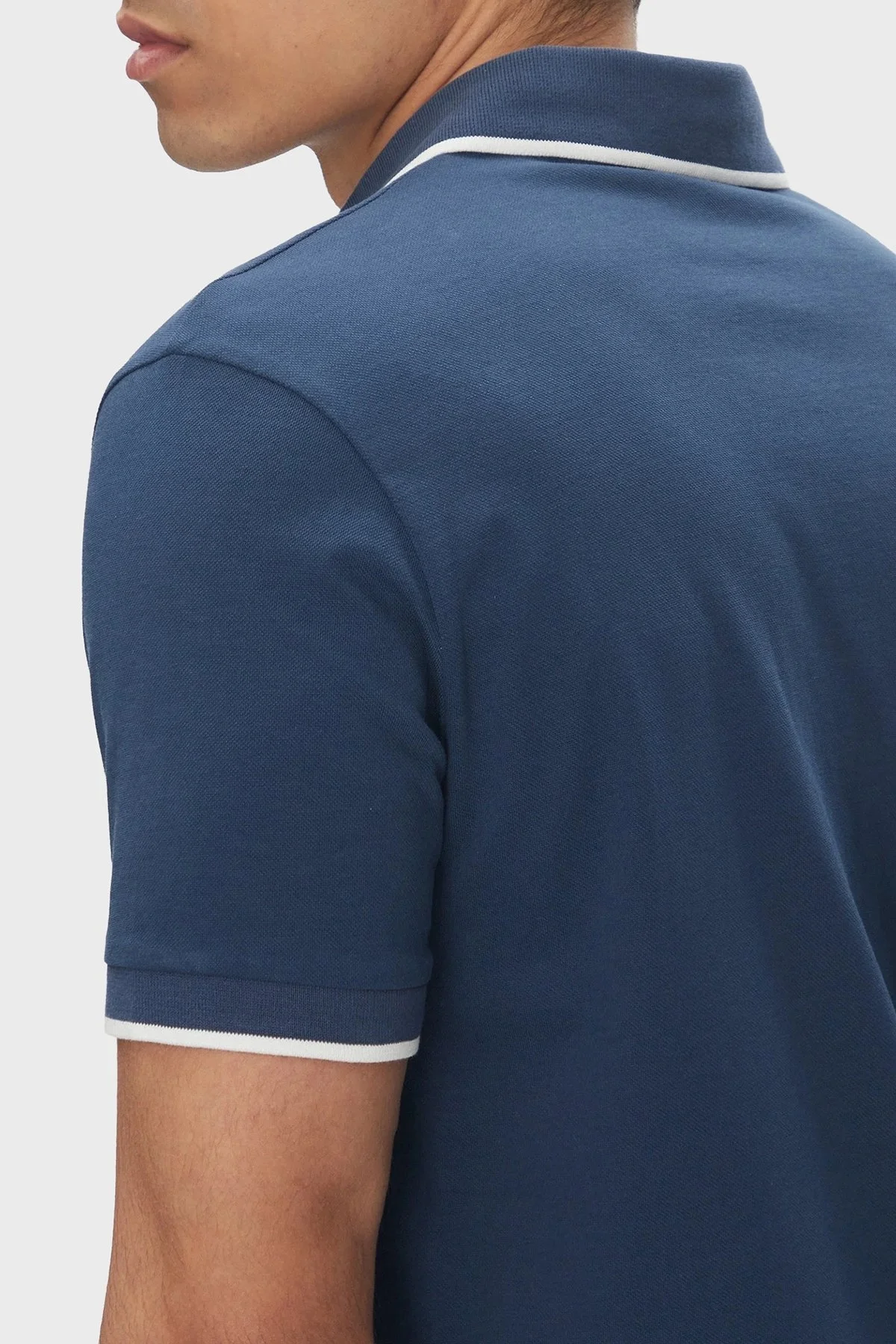 Boss Streç Pamuklu Slim Fit Düğmeli Erkek Polo Yaka T Shirt 50507699 466 LACİVERT - 10