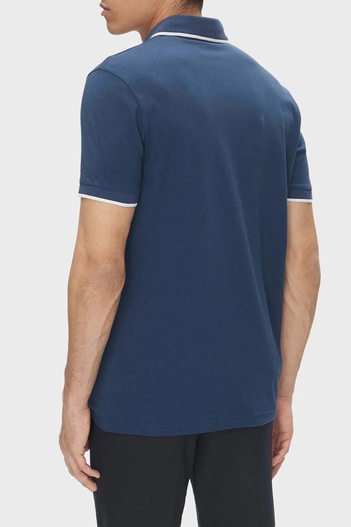 Boss Streç Pamuklu Slim Fit Düğmeli Erkek Polo Yaka T Shirt 50507699 466 LACİVERT - 3