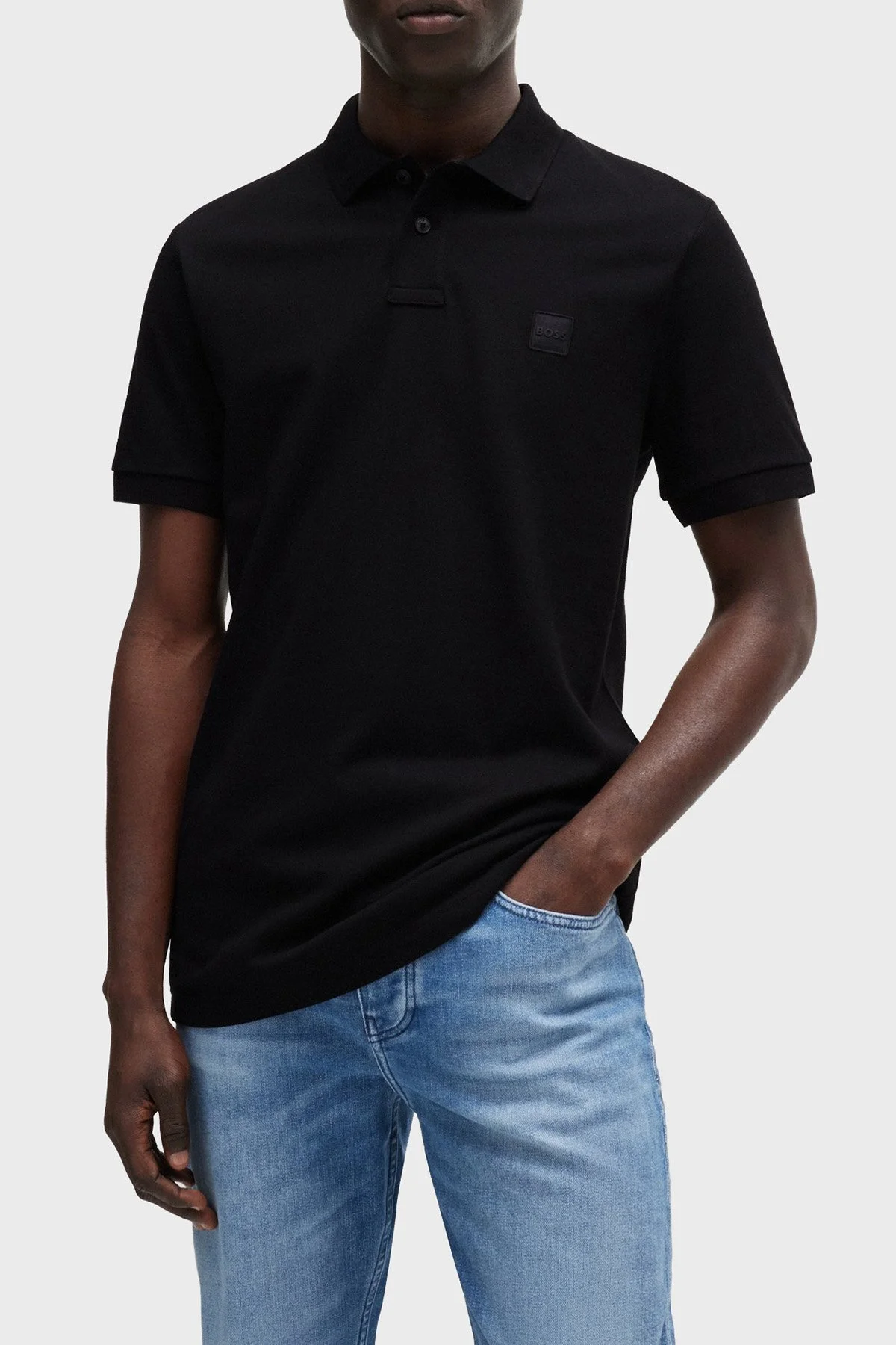Boss Streç Pamuklu Slim Fit Düğmeli Erkek Polo Yaka T Shirt 50507803 001 SİYAH - 1