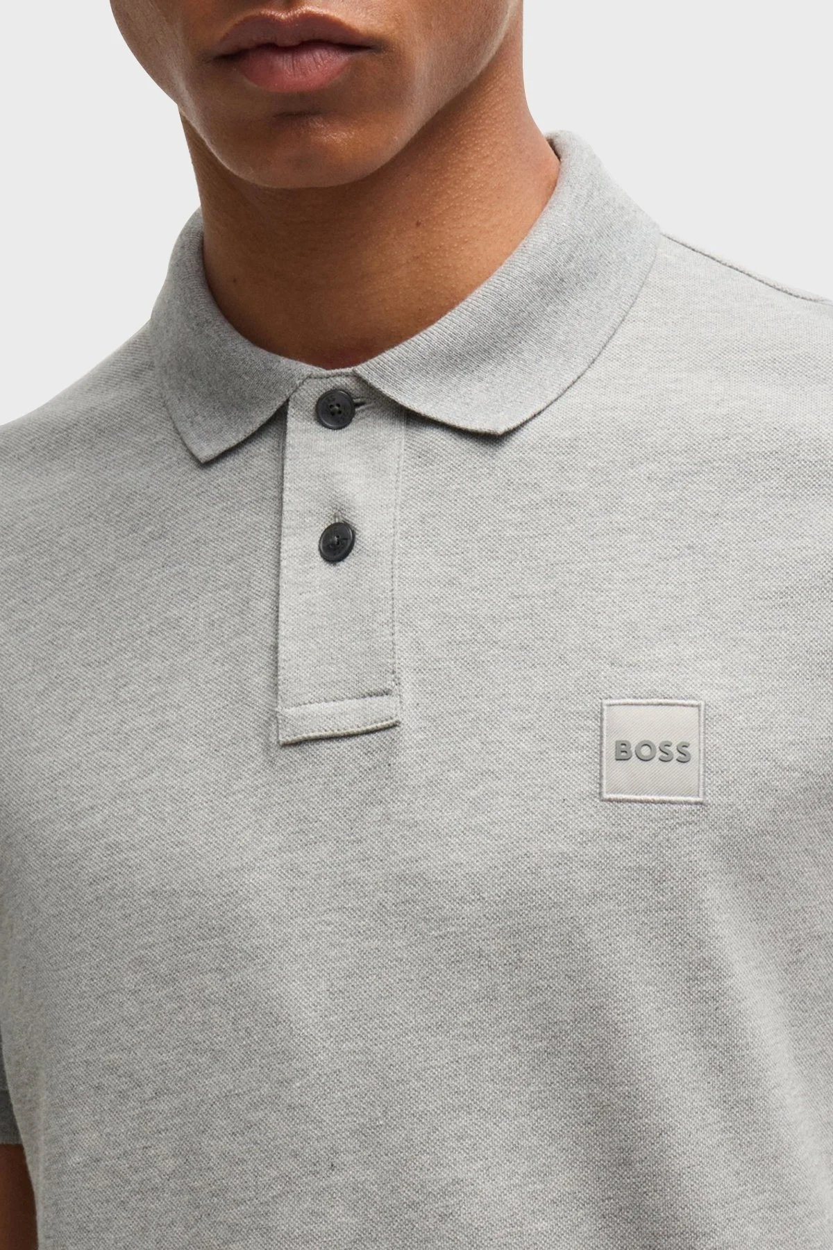 Boss Streç Pamuklu Slim Fit Düğmeli Erkek Polo Yaka T Shirt 50507803 051 GRİ - 9
