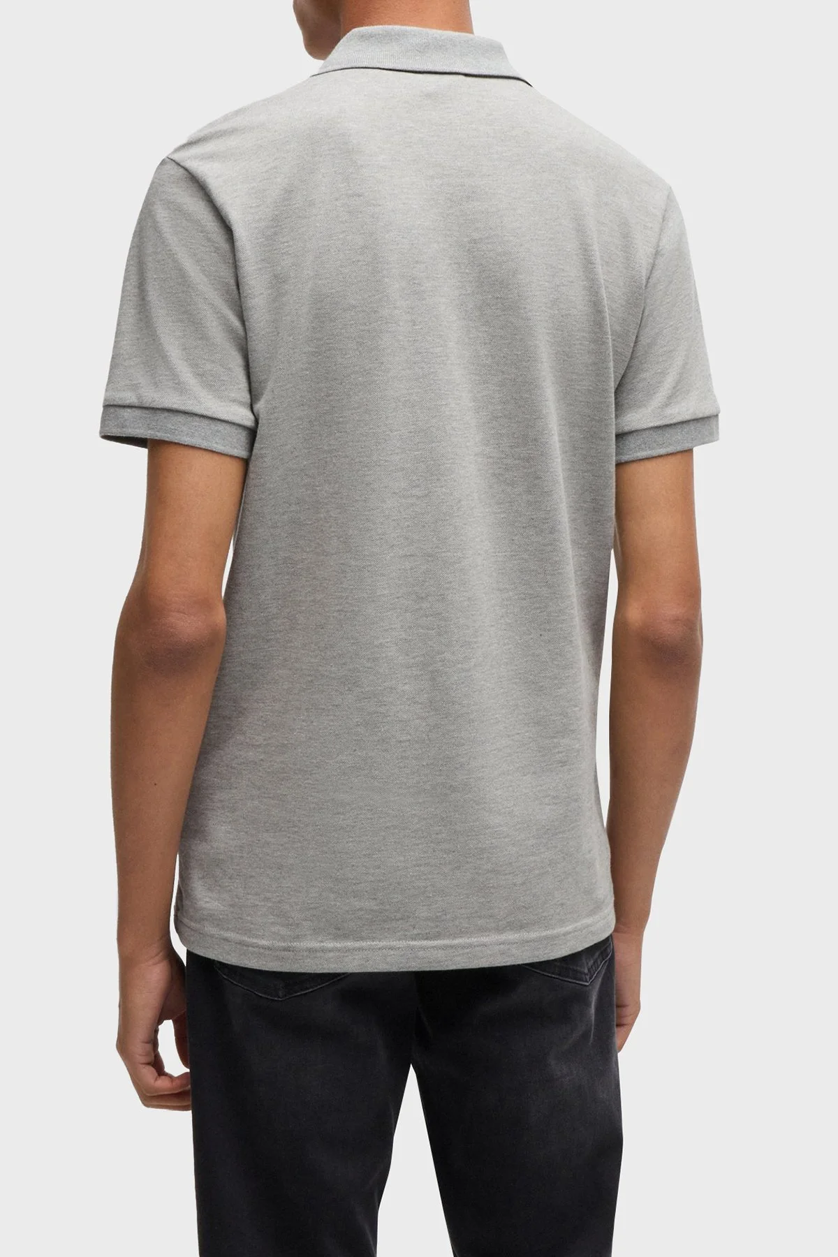 Boss Streç Pamuklu Slim Fit Düğmeli Erkek Polo Yaka T Shirt 50507803 051 GRİ - 3