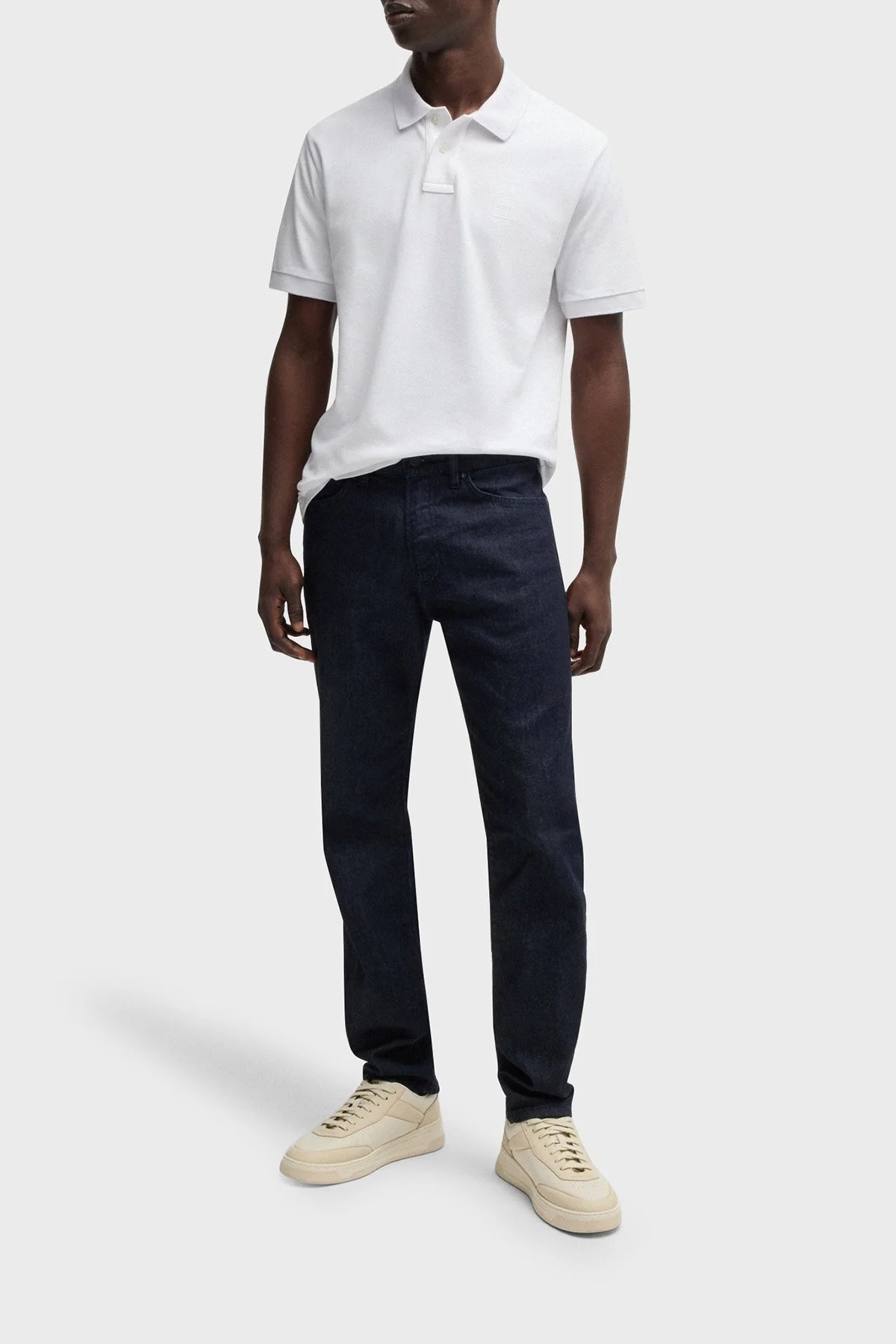 Boss Streç Pamuklu Slim Fit Düğmeli Erkek Polo Yaka T Shirt 50507803 100 BEYAZ - 7