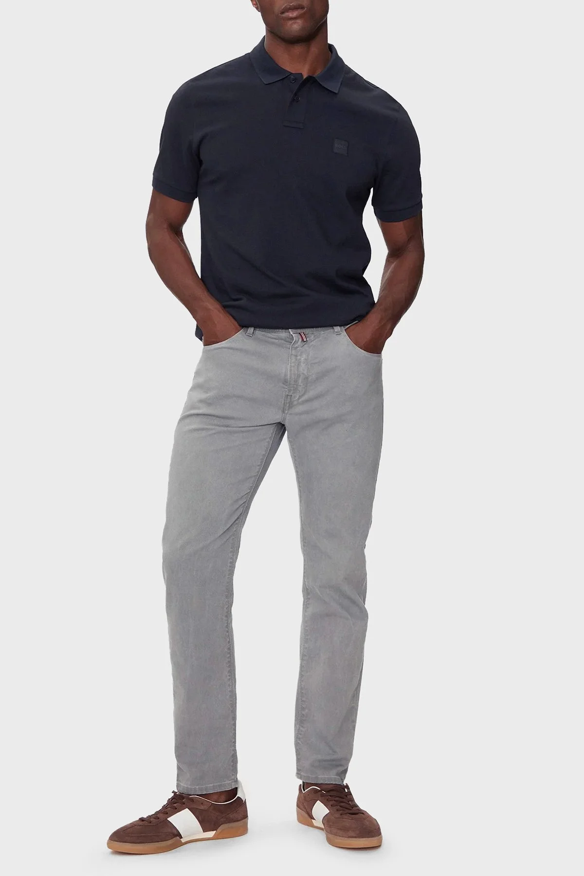 Boss Streç Pamuklu Slim Fit Düğmeli Erkek Polo Yaka T Shirt 50507803 404 LACİVERT - 2