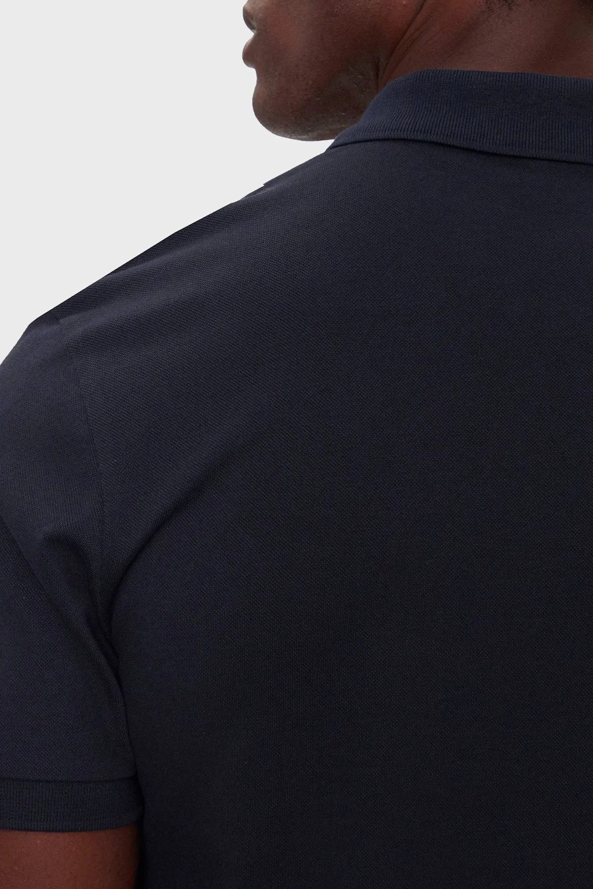 Boss Streç Pamuklu Slim Fit Düğmeli Erkek Polo Yaka T Shirt 50507803 404 LACİVERT - 5