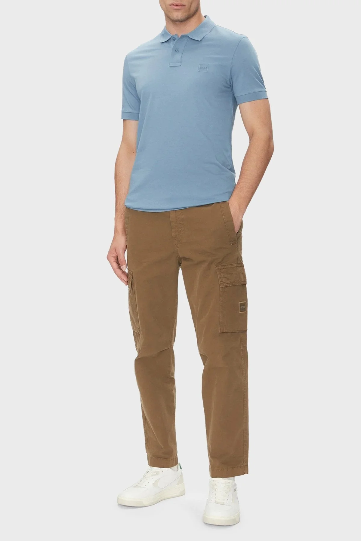 Boss Streç Pamuklu Slim Fit Düğmeli Erkek Polo Yaka T Shirt 50507803 462 MAVİ - 7