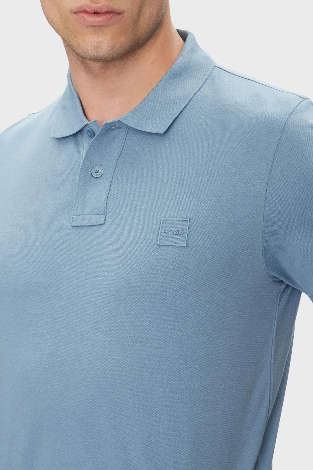 Boss Streç Pamuklu Slim Fit Düğmeli Erkek Polo Yaka T Shirt 50507803 462 MAVİ - 9