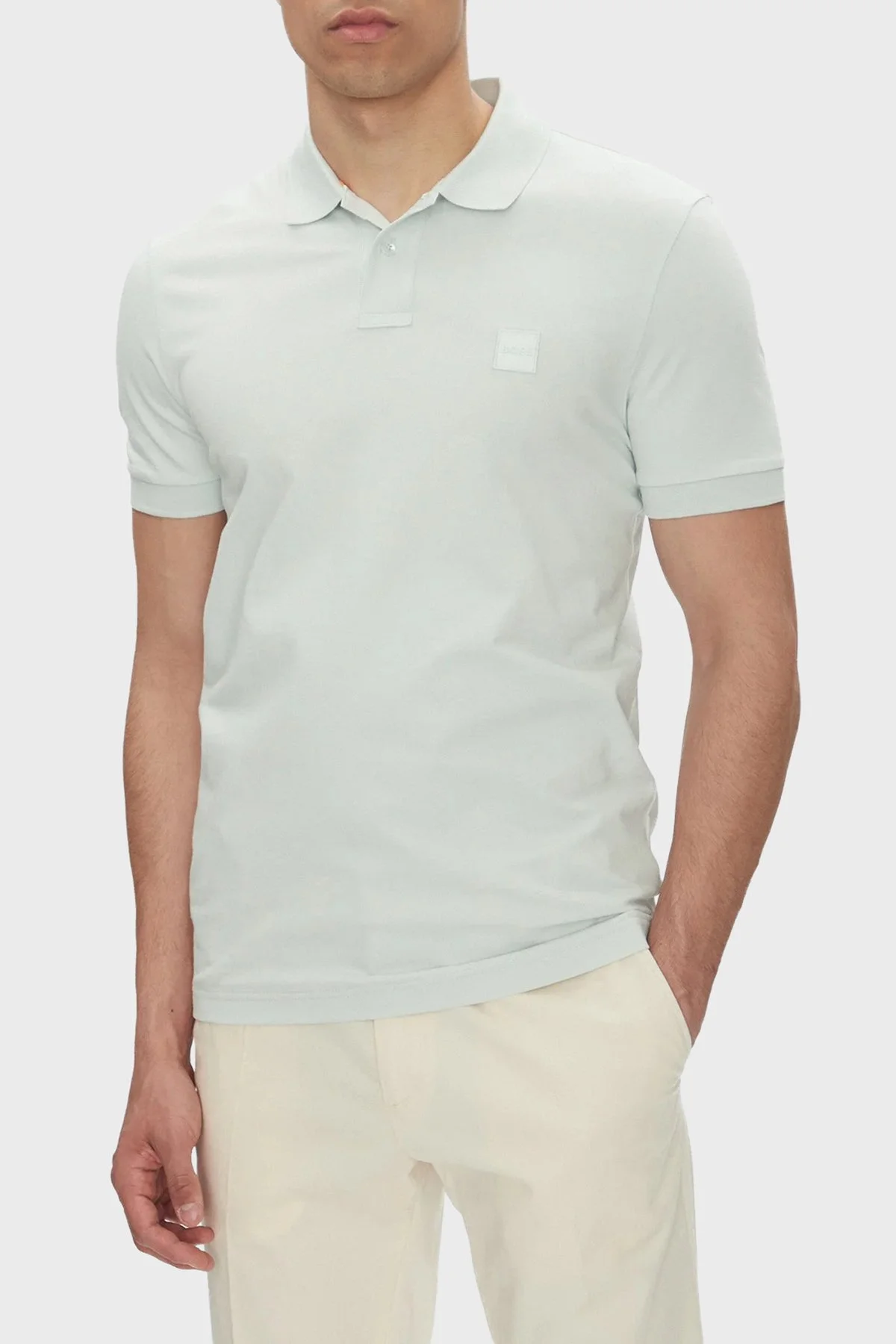 Boss Streç Pamuklu Slim Fit Düğmeli Erkek Polo Yaka T Shirt 50507803 474 MİNT - 1
