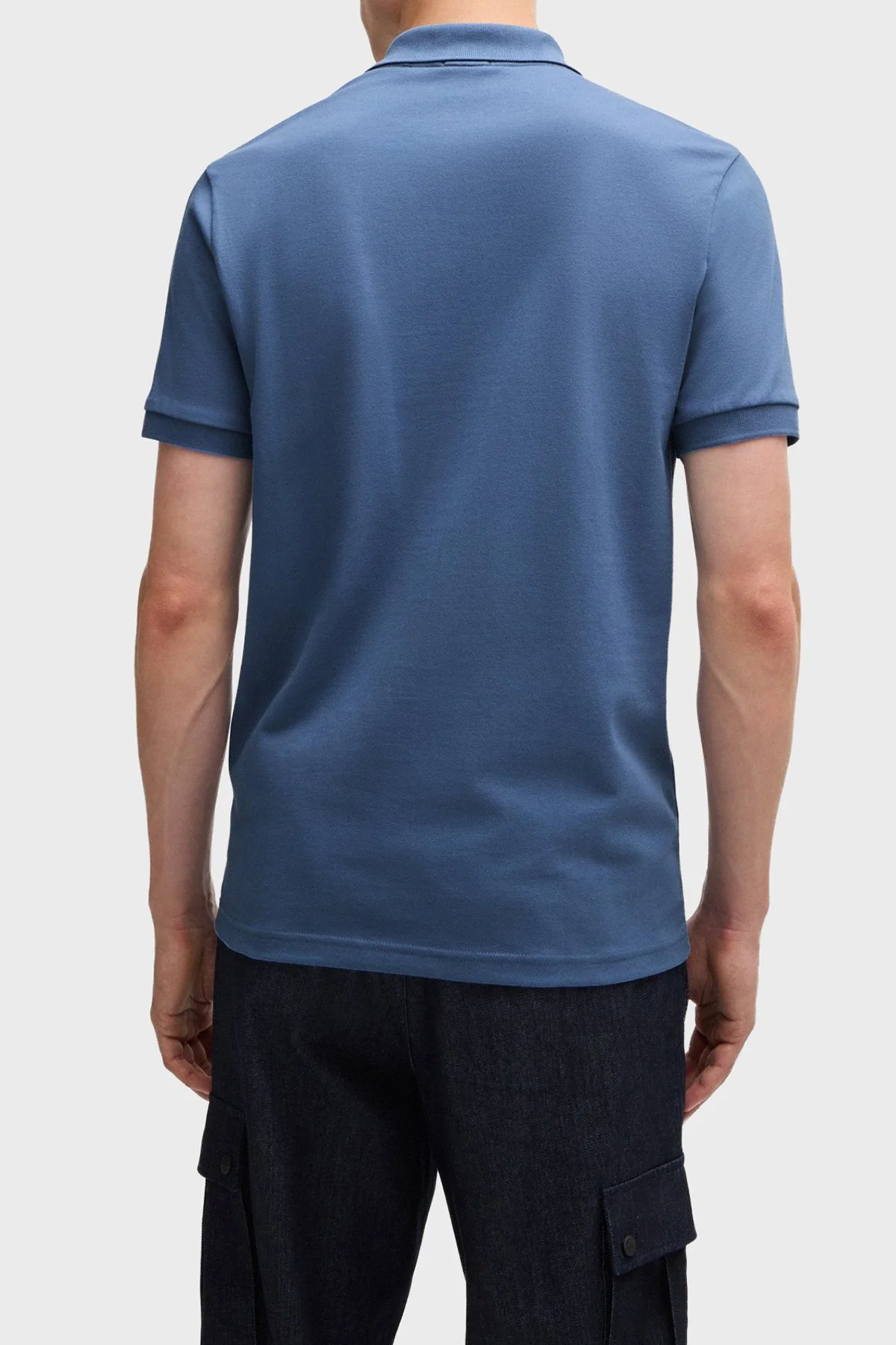 Boss Streç Pamuklu Slim Fit Düğmeli Polo Yaka Erkek T Shirt 50507803 466 LACİVERT - 3
