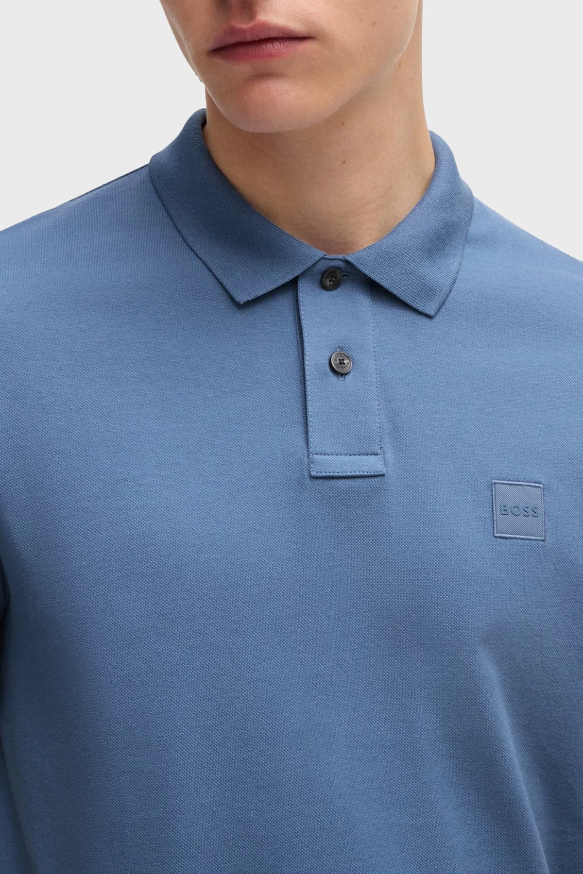 Boss Streç Pamuklu Slim Fit Düğmeli Polo Yaka Erkek T Shirt 50507803 466 LACİVERT - 4