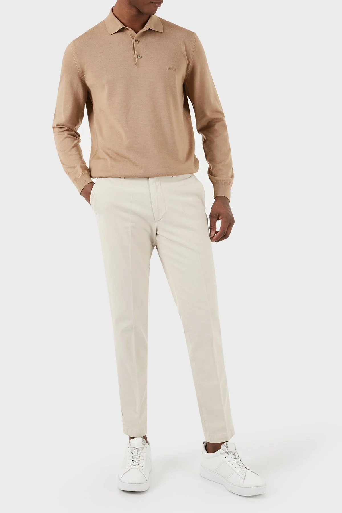 Boss Streç Pamuklu Slim Fit Düz Paça Erkek Pantolon 50507575 102 BEJ - 1