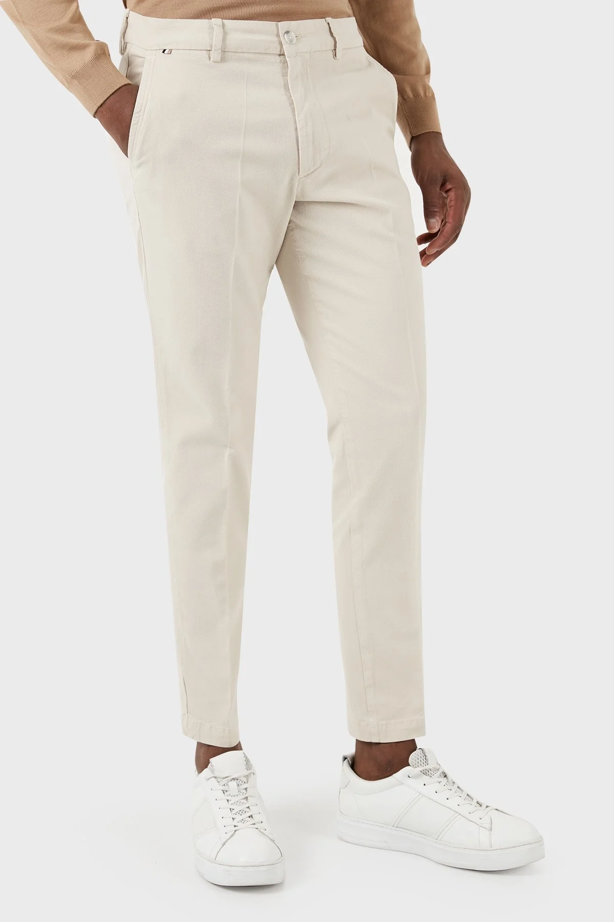 Boss Streç Pamuklu Slim Fit Düz Paça Erkek Pantolon 50507575 102 BEJ - 4