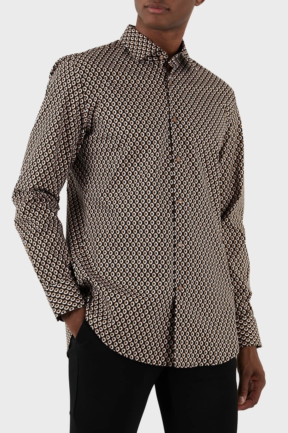 Boss Streç Pamuklu Slim Fit Erkek Gömlek 50508767 260 KAHVE - 1