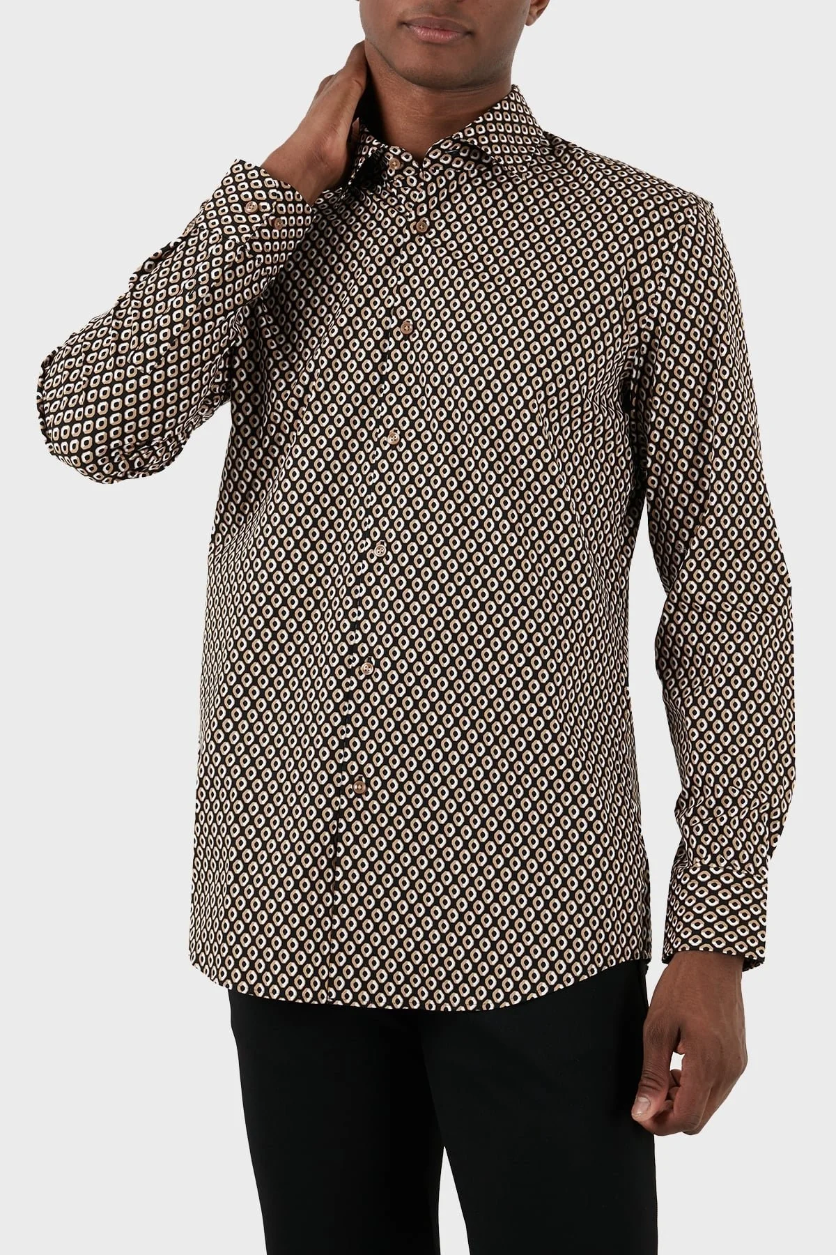 Boss Streç Pamuklu Slim Fit Erkek Gömlek 50508767 260 KAHVE - 3