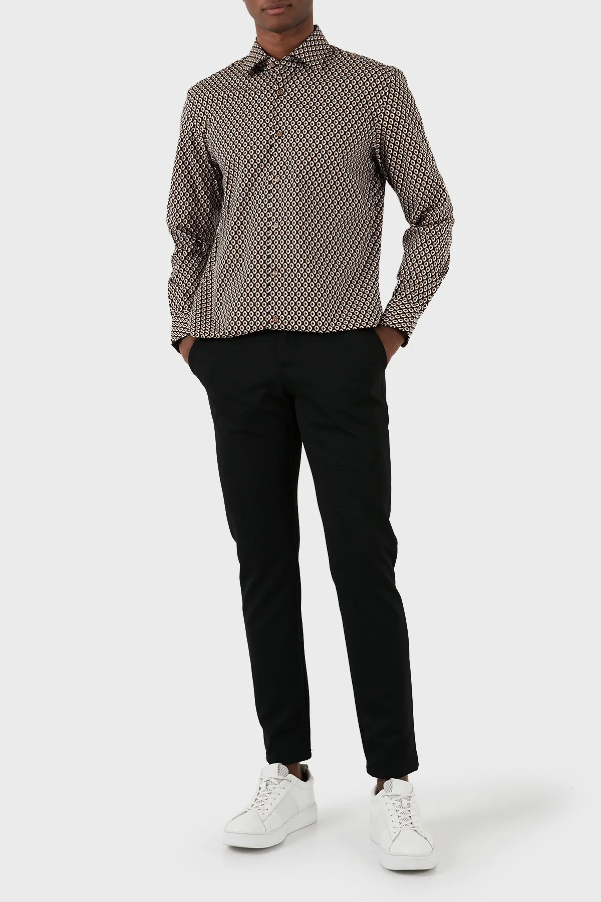 Boss Streç Pamuklu Slim Fit Erkek Gömlek 50508767 260 KAHVE - 4