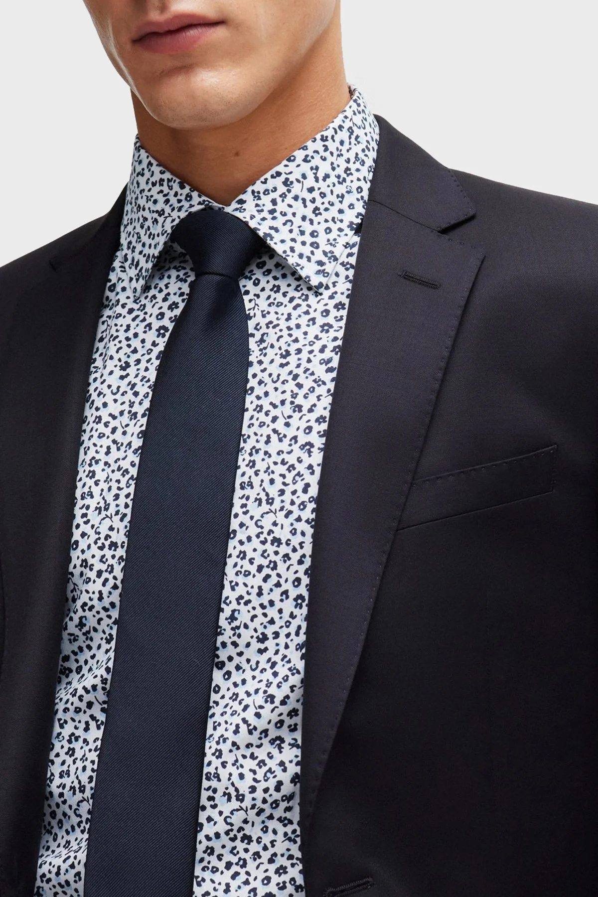 Boss Streç Pamuklu Slim Fit Erkek Gömlek 50512664 410 LACİVERT - 4