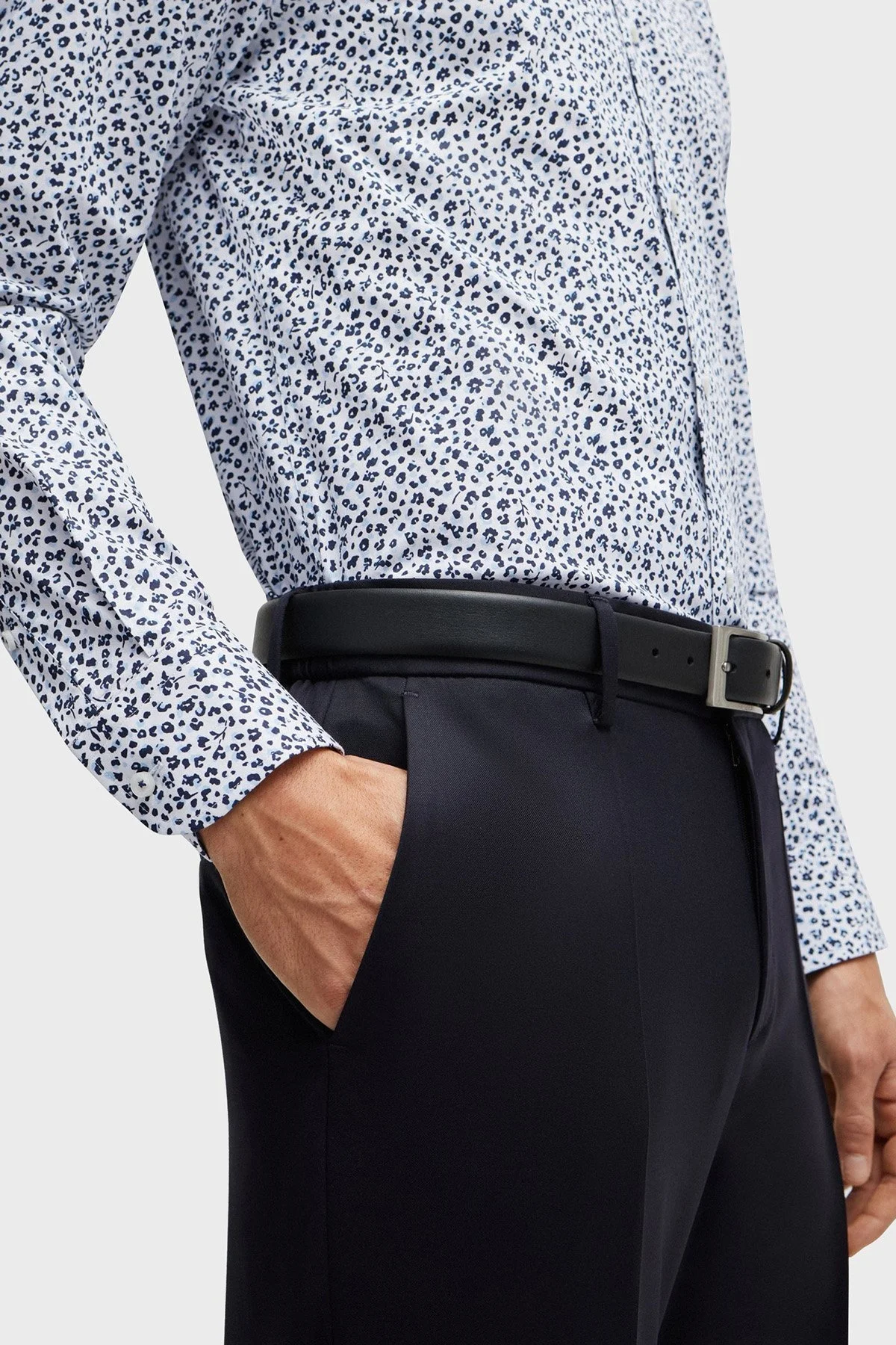 Boss Streç Pamuklu Slim Fit Erkek Gömlek 50512664 410 LACİVERT - 5