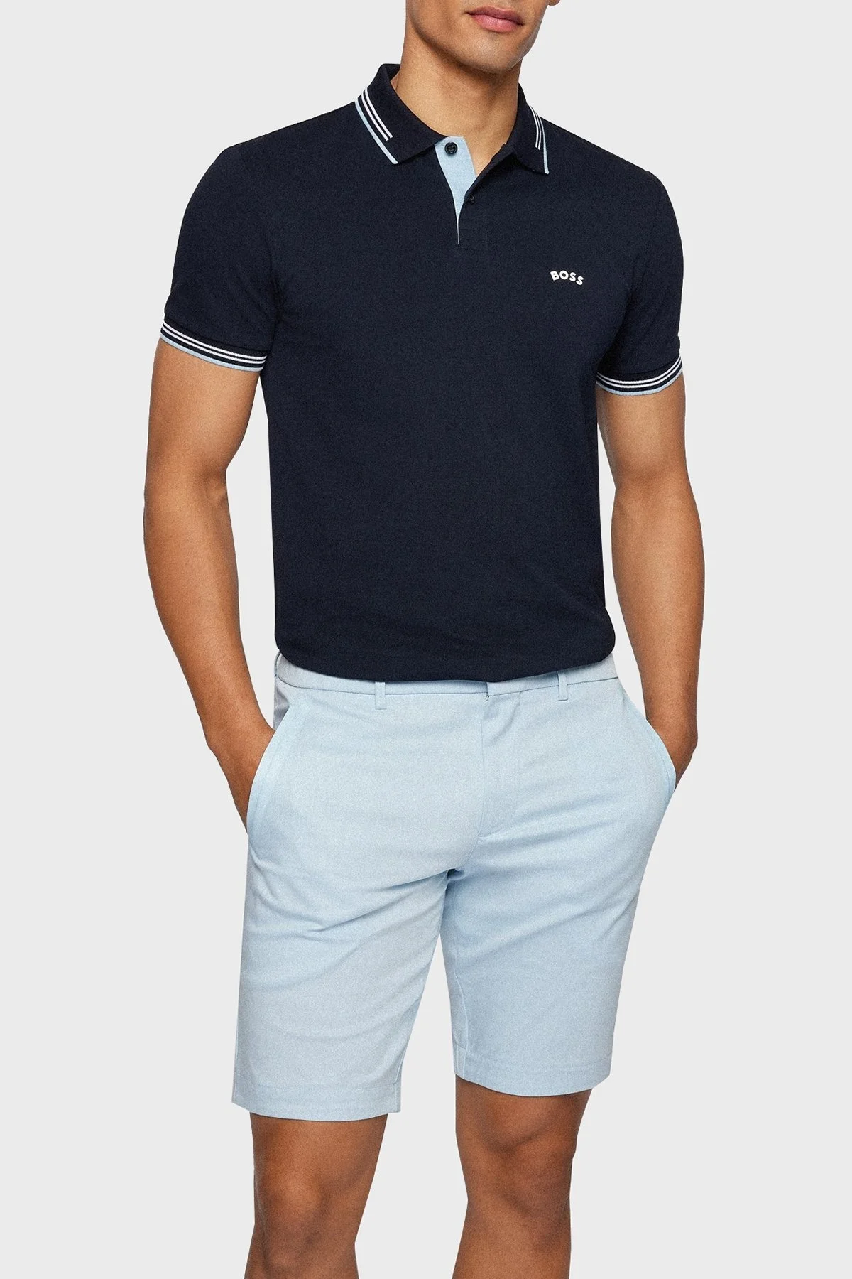 Boss Streç Pamuklu Slim Fit Erkek Polo T Shirt 50469245 408 LACİVERT - 1