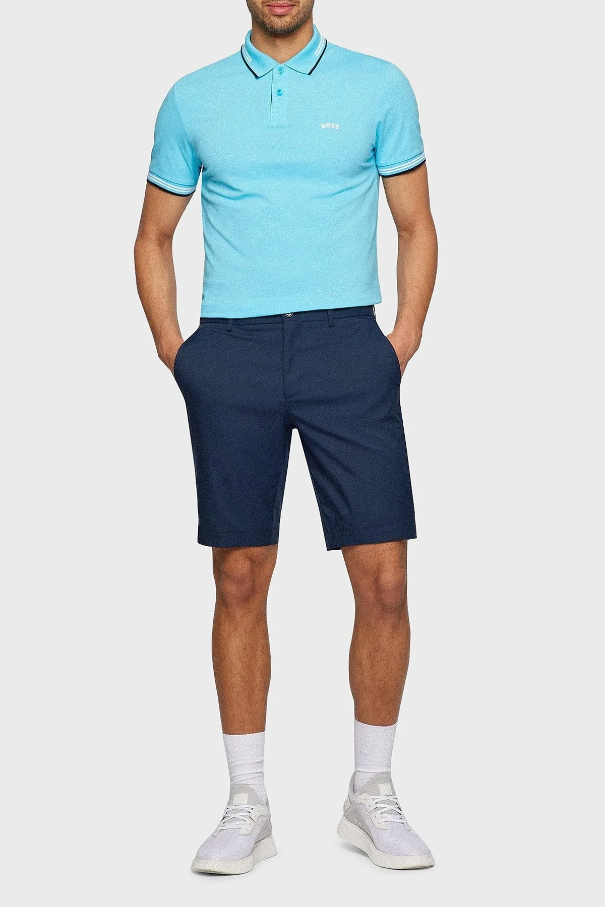 Boss Streç Pamuklu Slim Fit Erkek Polo T Shirt 50469245 451 AÇIK MAVİ - 2