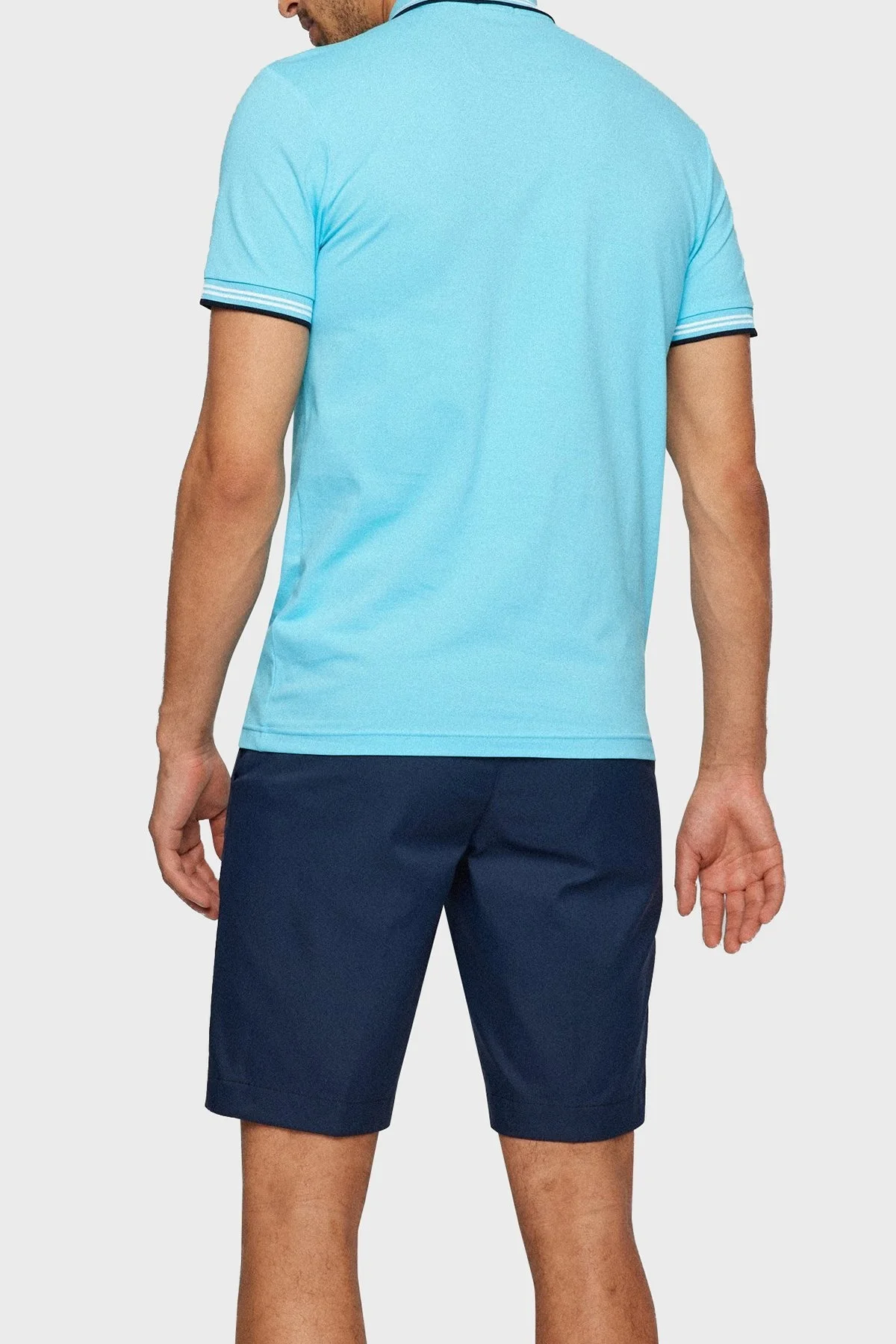 Boss Streç Pamuklu Slim Fit Erkek Polo T Shirt 50469245 451 AÇIK MAVİ - 3