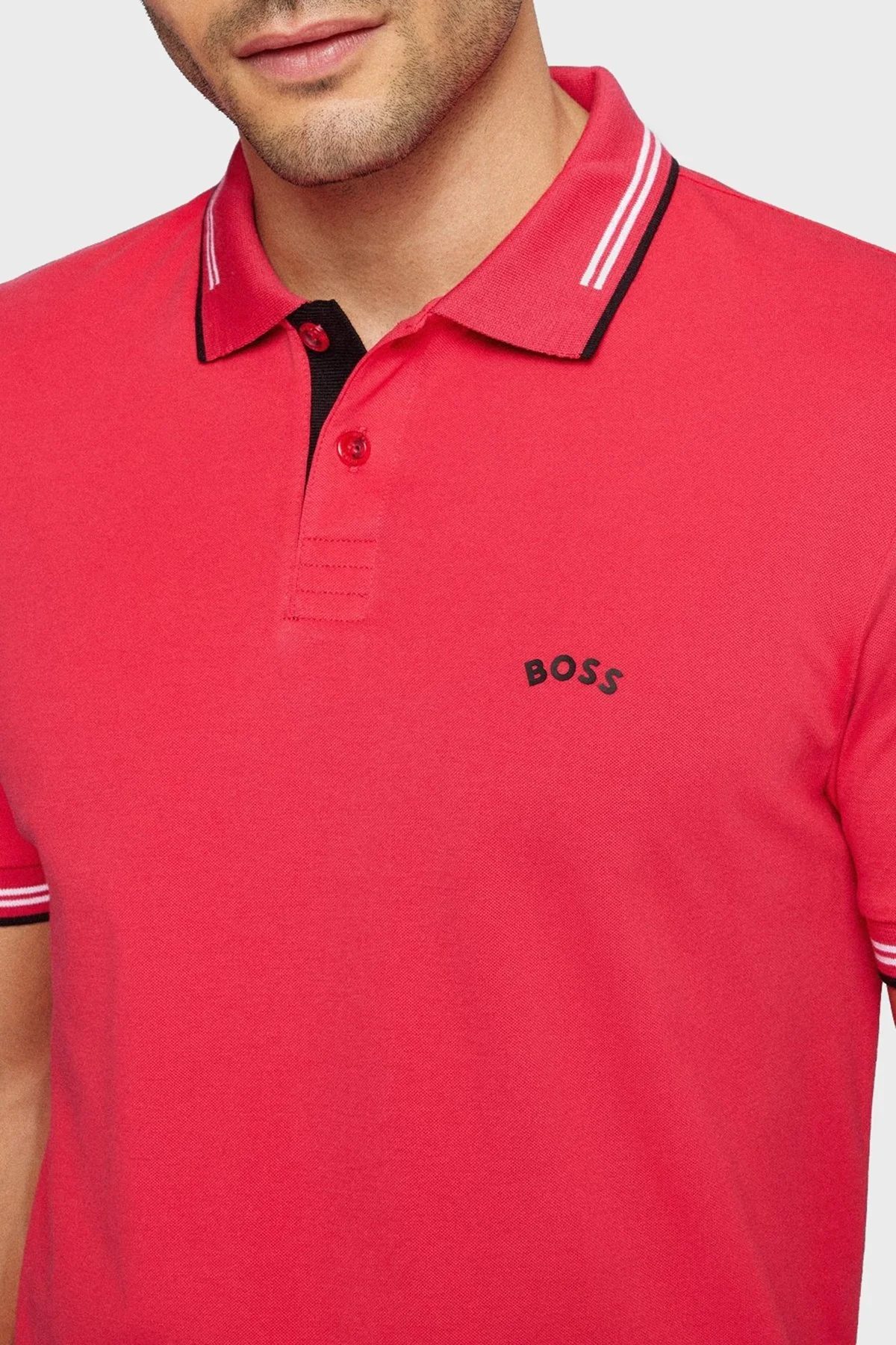 Boss Streç Pamuklu Slim Fit Erkek Polo T Shirt 50469245 660 PEMBE - 4