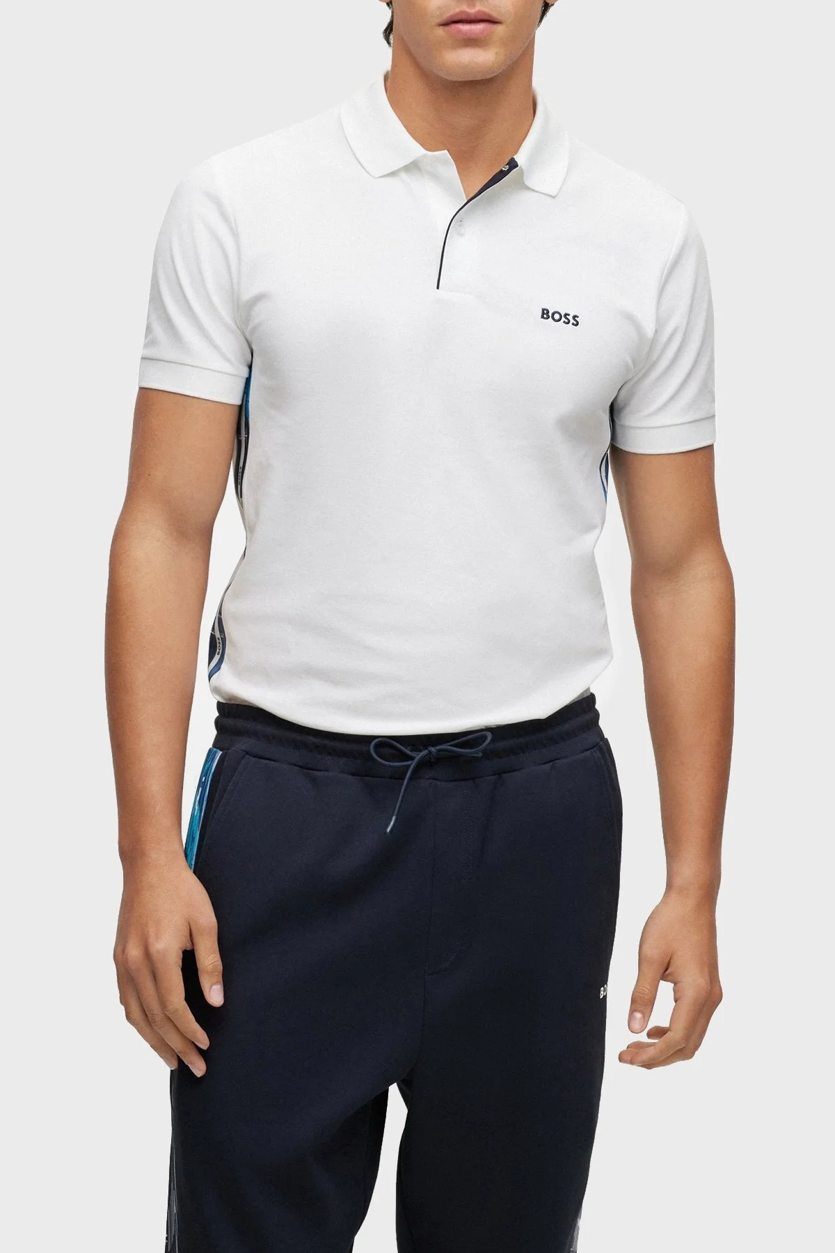 Boss Streç Pamuklu Slim Fit Erkek Polo T Shirt 50483203 100 BEYAZ - 1